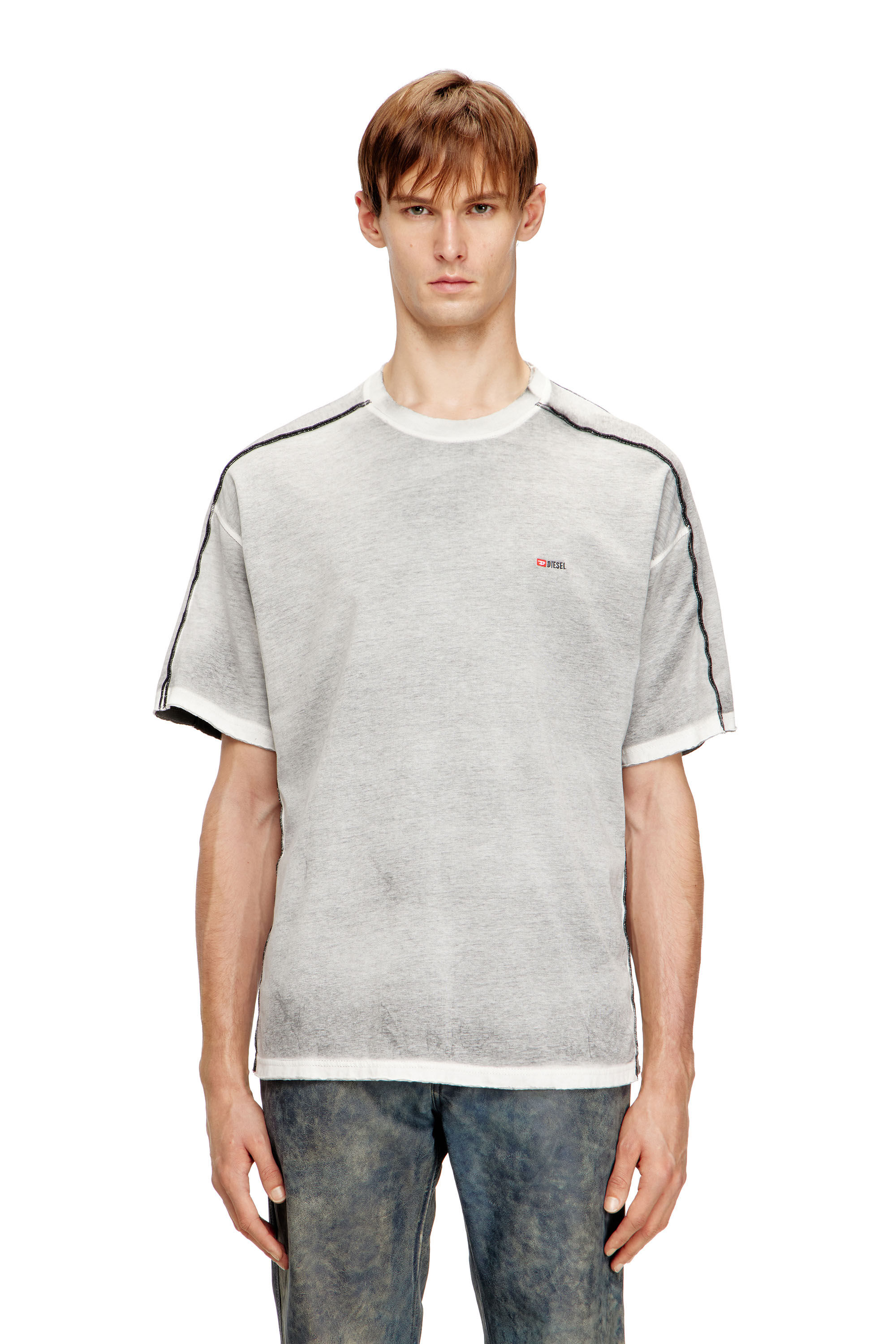 Diesel - T-RIVEN, Man's Relaxed cotton T-shirt with colour spray in null - 3