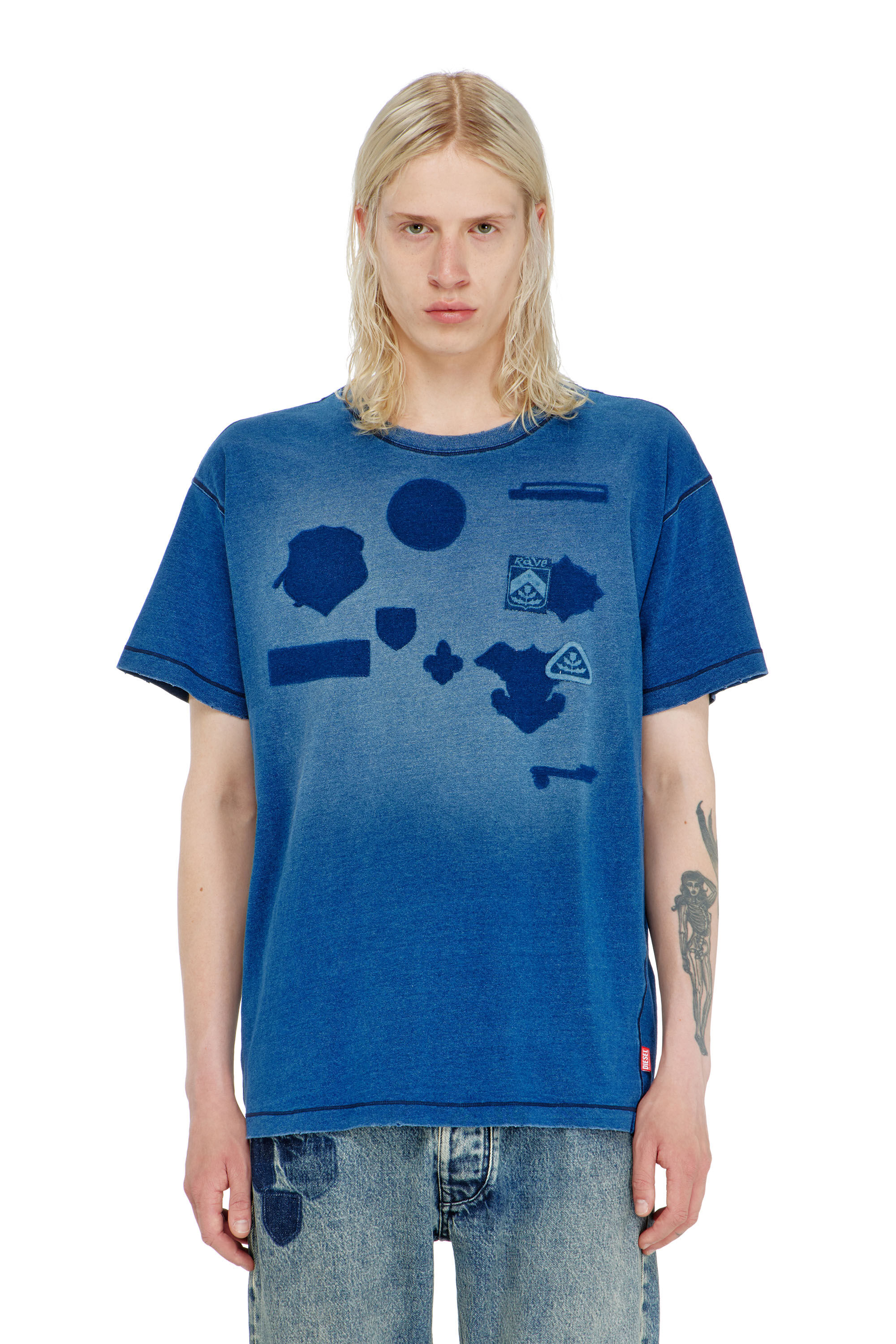 Diesel - T-NOX, Man's T-shirt with shadow-effect patches in null - 5