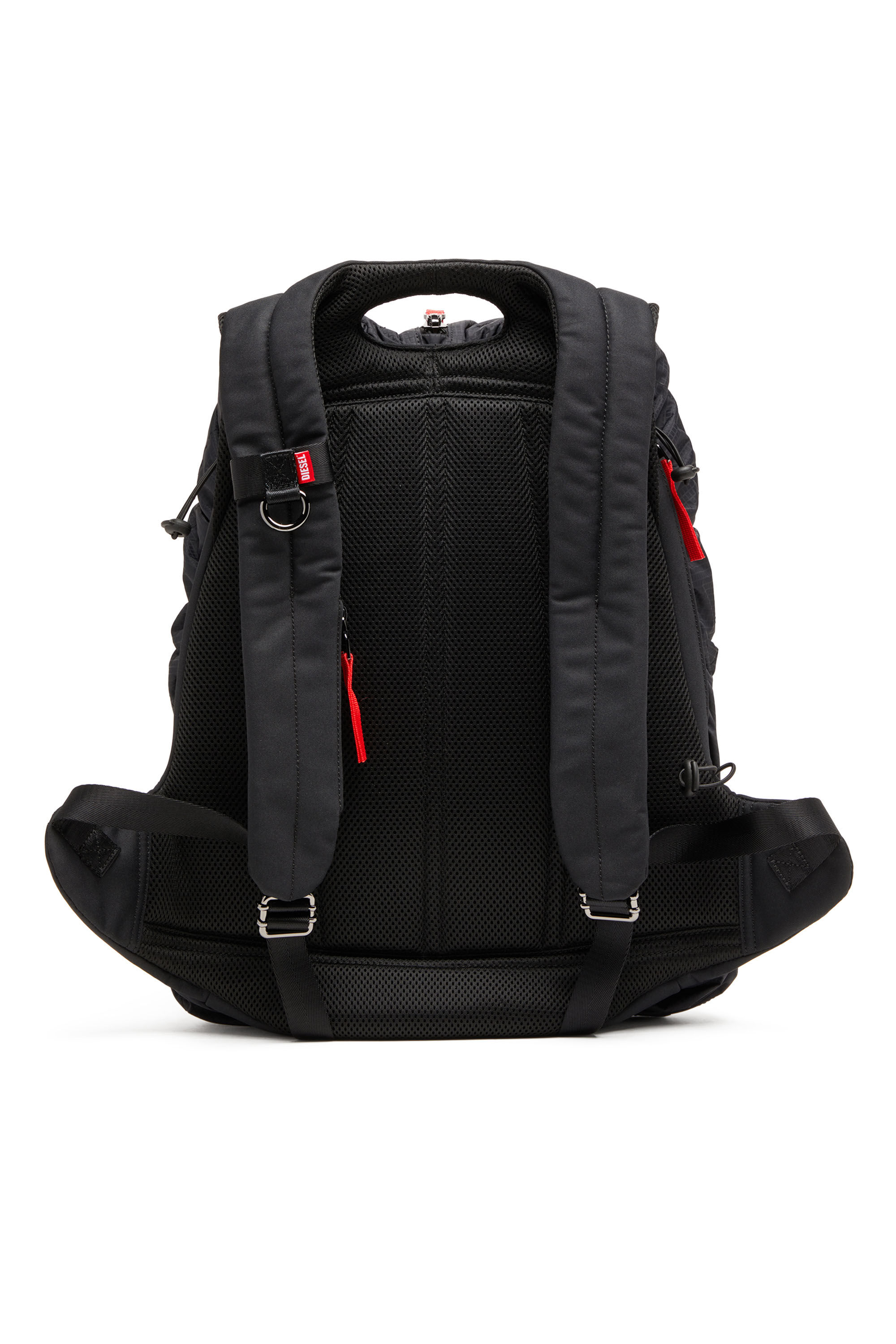 Diesel - ZIP-D BACKPACK X, Man Backpack in check-jacquard shell in Black - Image 3