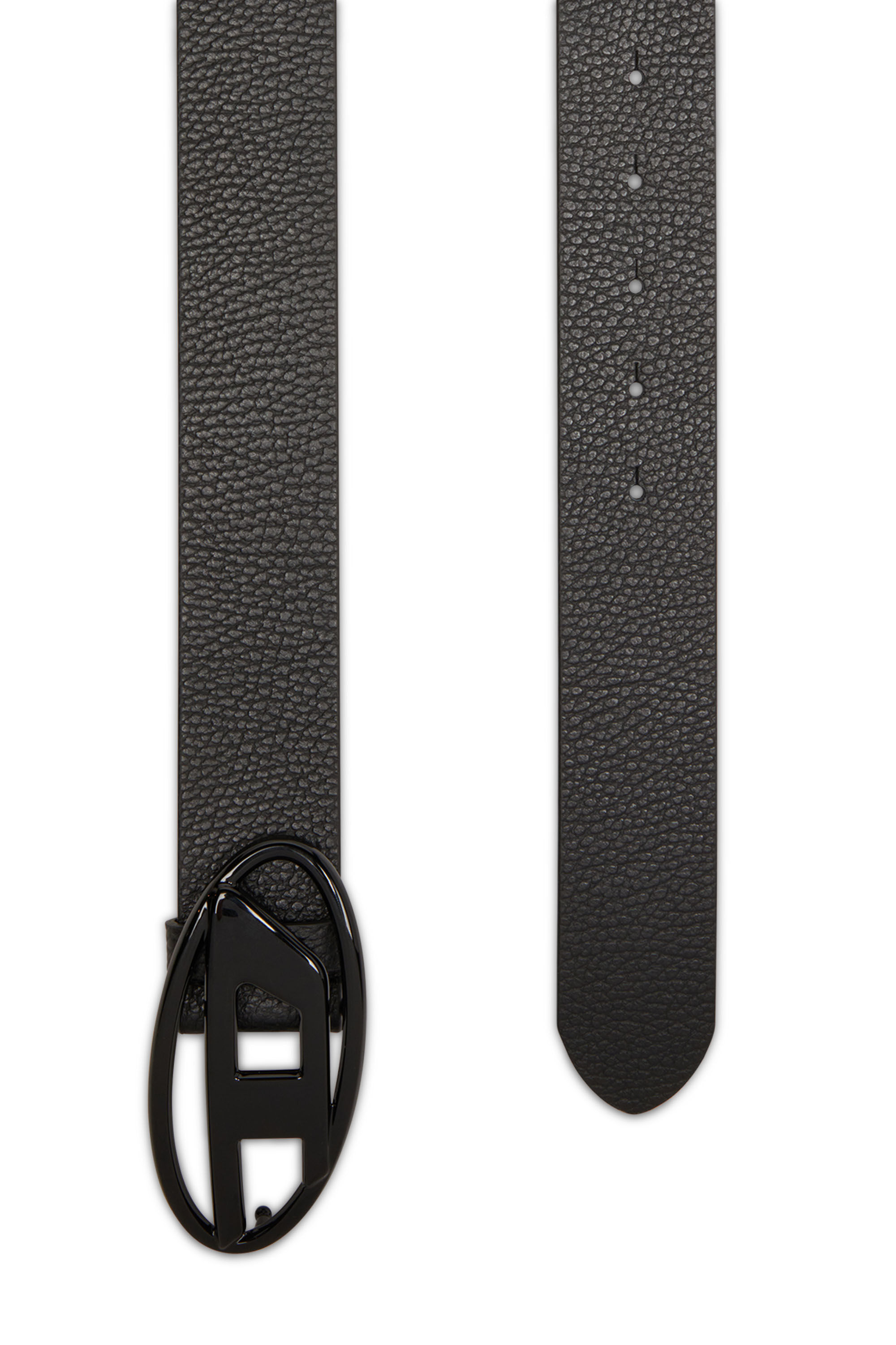 【ゆ】DIESEL 3cm cowleather belt black Women's 4cm leather belt with matte Oval D buckle | Black | Diesel