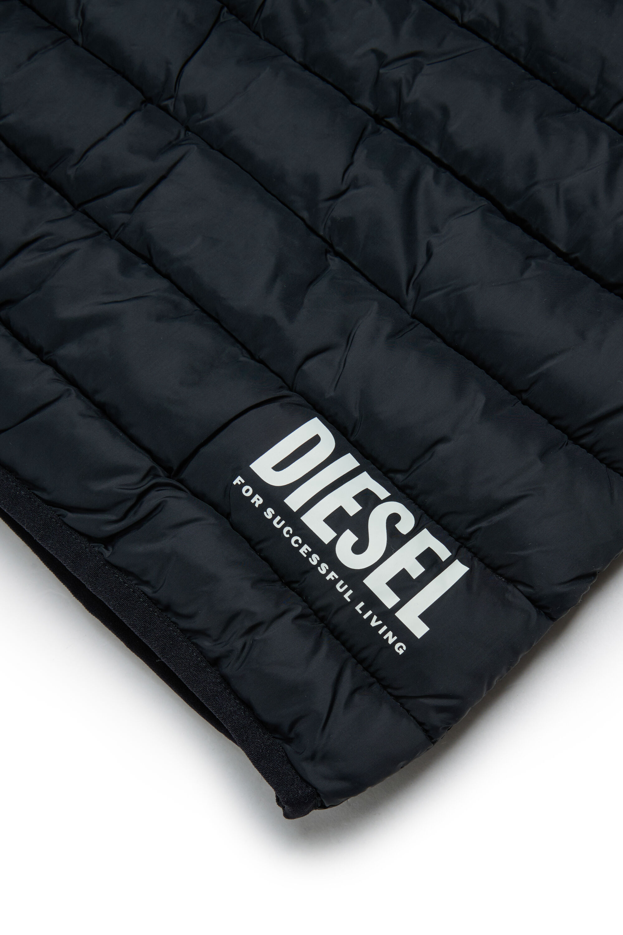 Diesel - JTEMPLY, Unisex's Nylon padded vest with hood in Black - 4