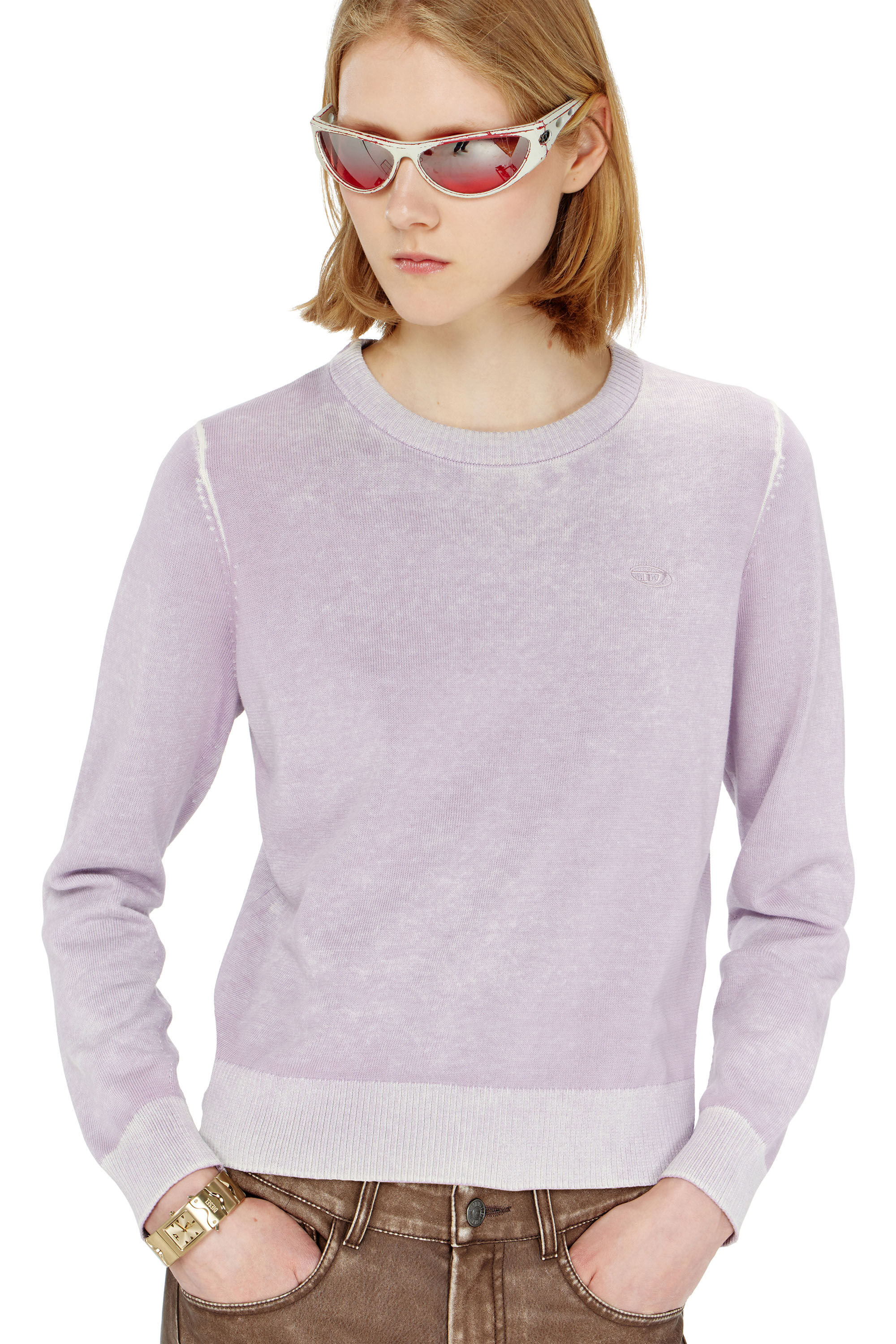 Diesel - M-LOVRE, Woman's Jumper with faded reverse print in null - 5