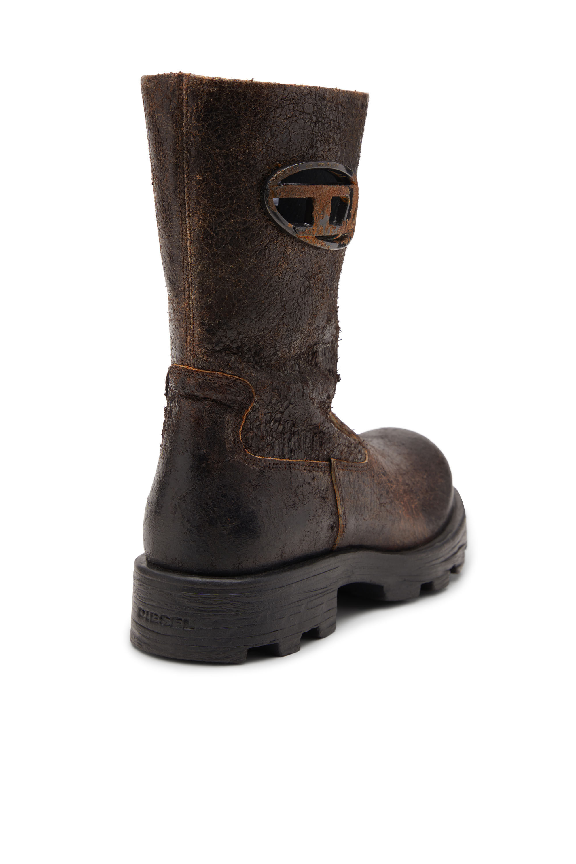 Diesel - D-HAMMER BKR D W, Woman's D-Hammer-Biker boots in distressed crackled suede in null - 6