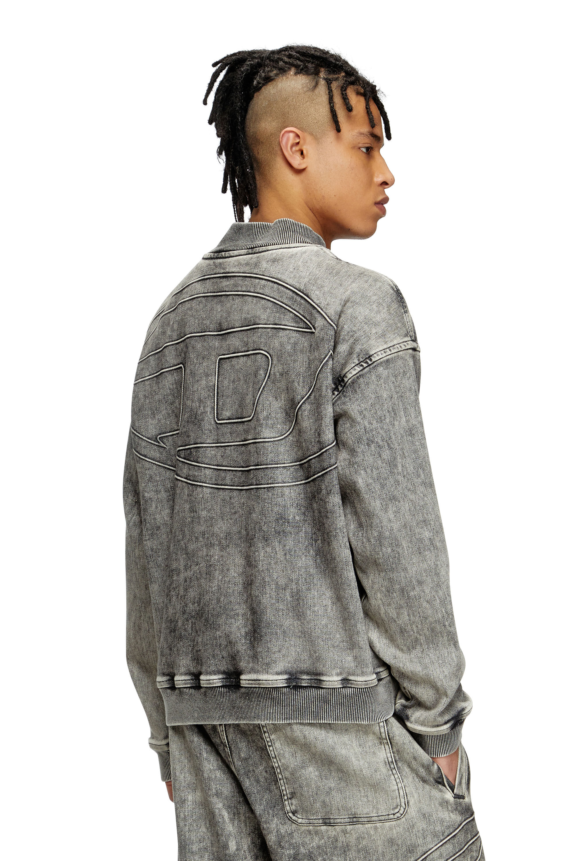 ジャケットその他 Diesel LOGO D-CARLY-S TRACK JACKET Women's Track Denim zip-up sweater with Oval D | Grey | Diesel