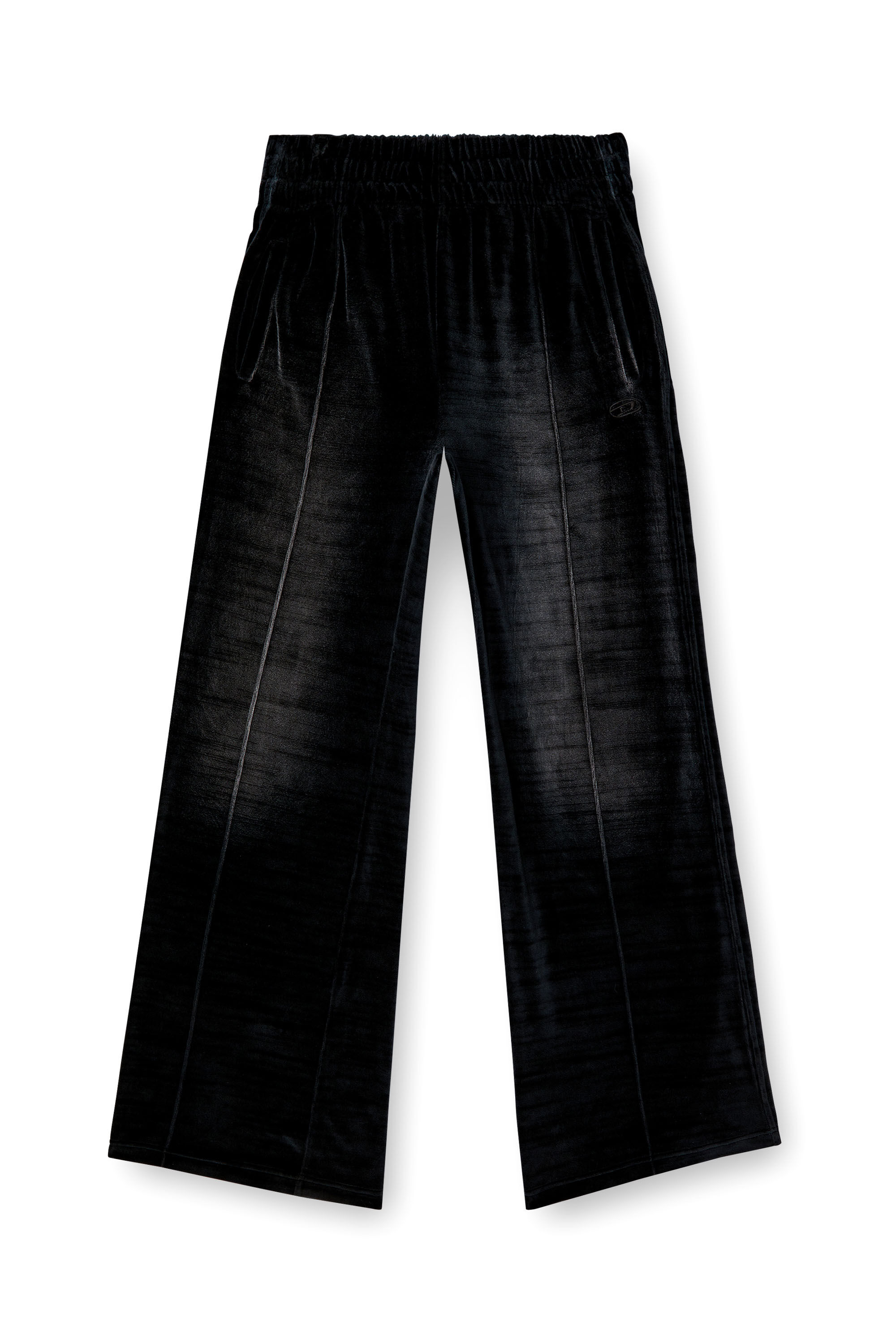 Diesel - P-OZAMP-BAND, Man's Faded velvet track pants in Black - 2