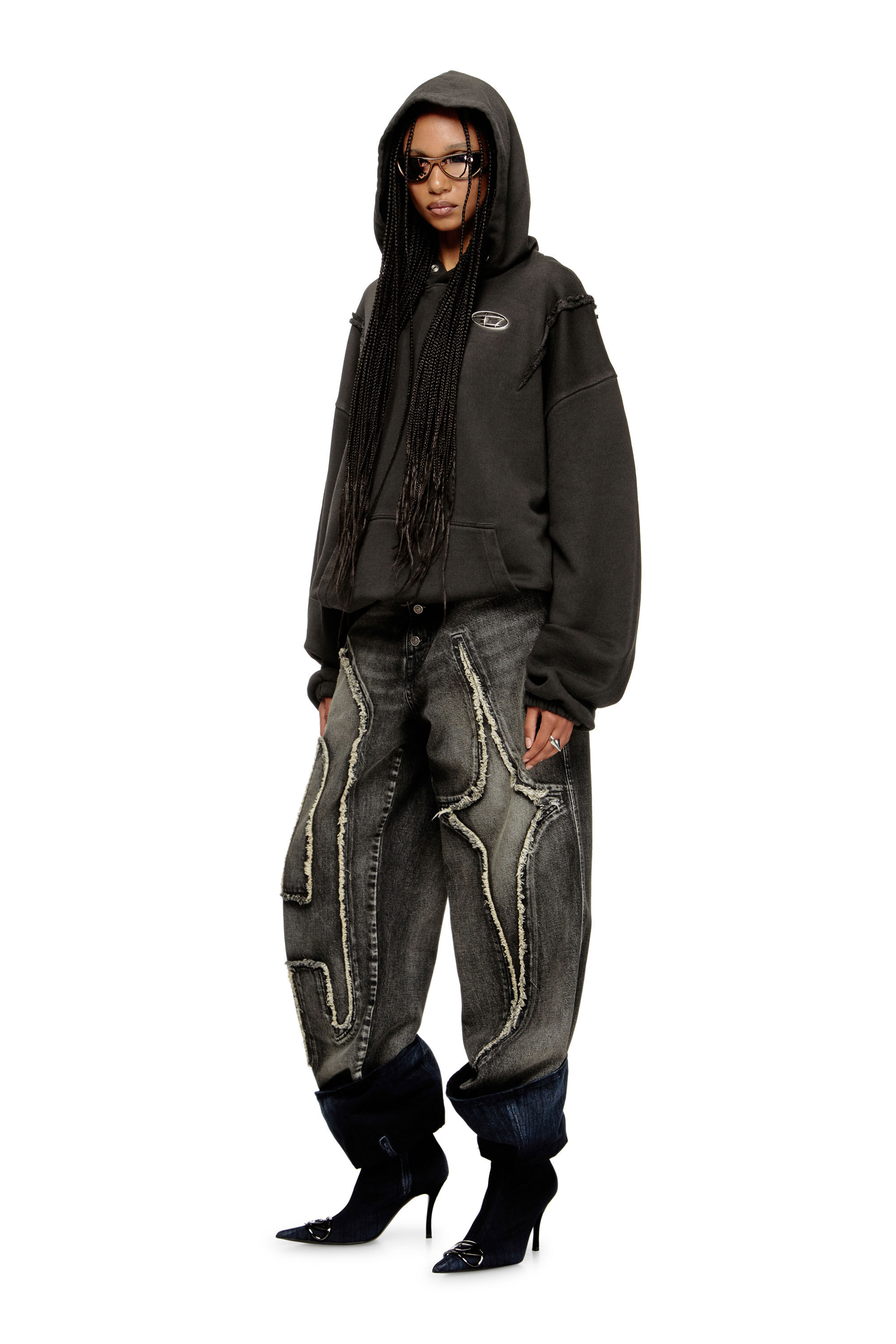 Women's Hoodie with faded effect | Black | Diesel