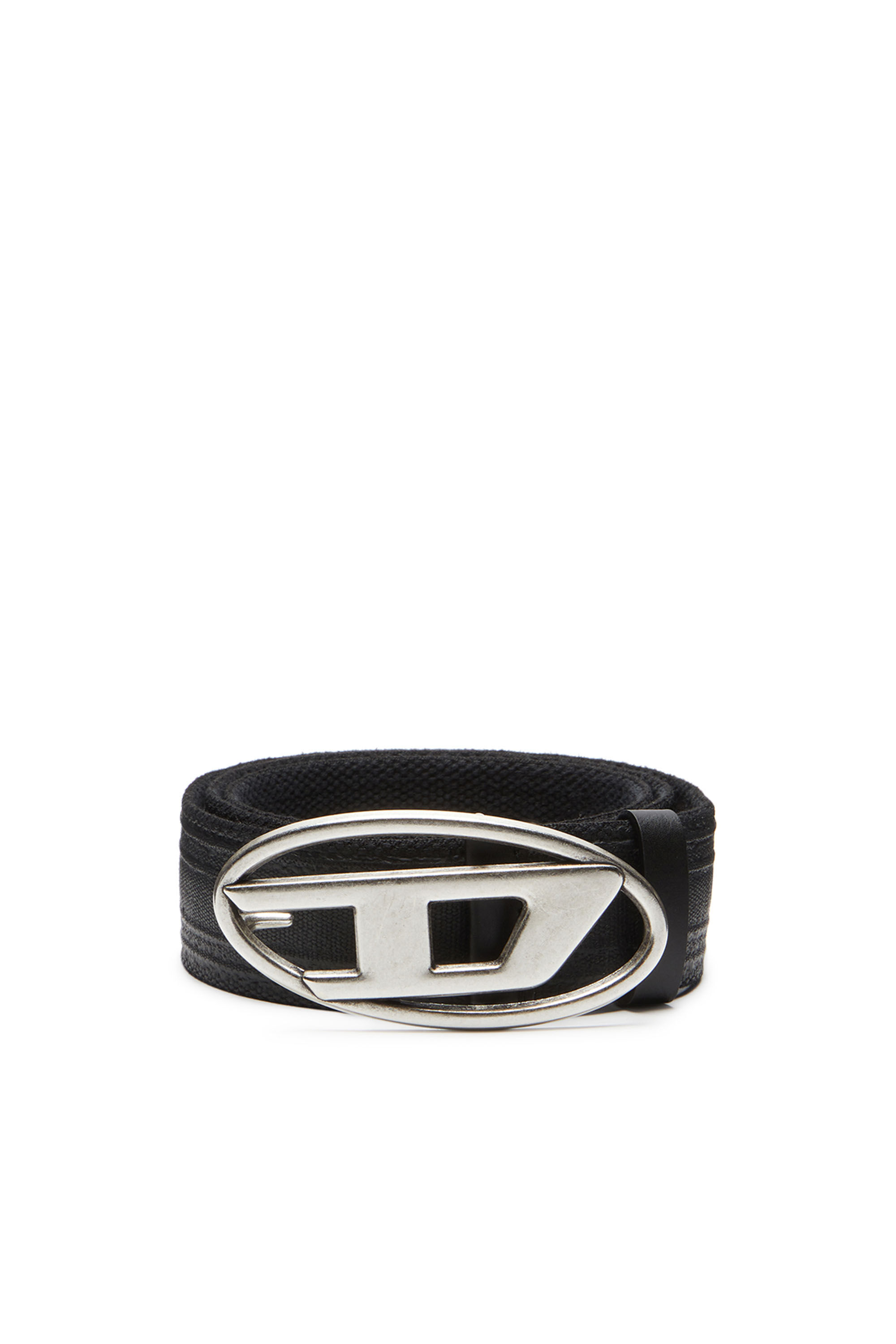 Diesel - B-1DR TAPE, Man's Tape belt in waxed cotton in Black - 1