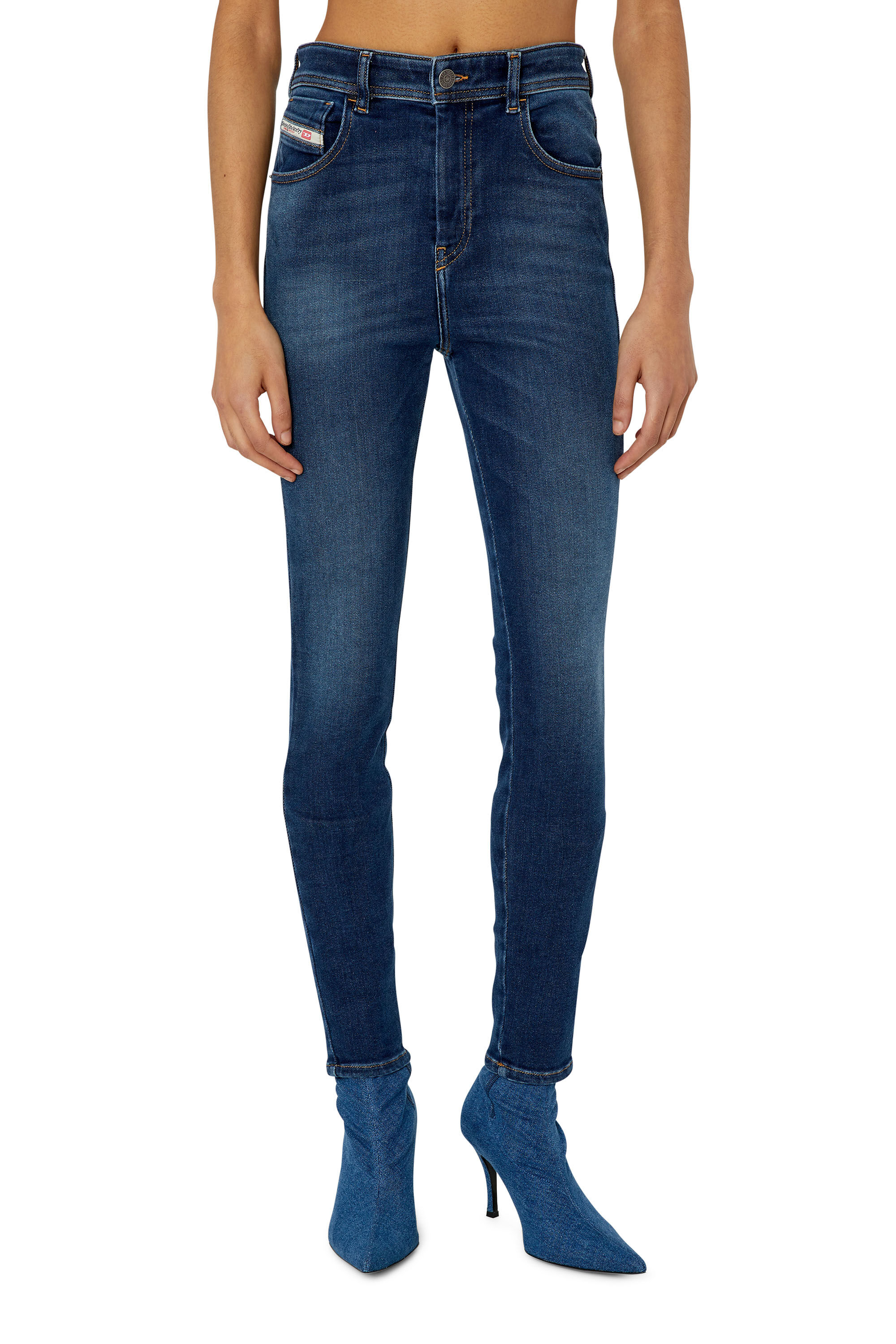 Diesel - 1984 Slandy high 09E97 Super skinny Jeans, Dark Blue - Image 3