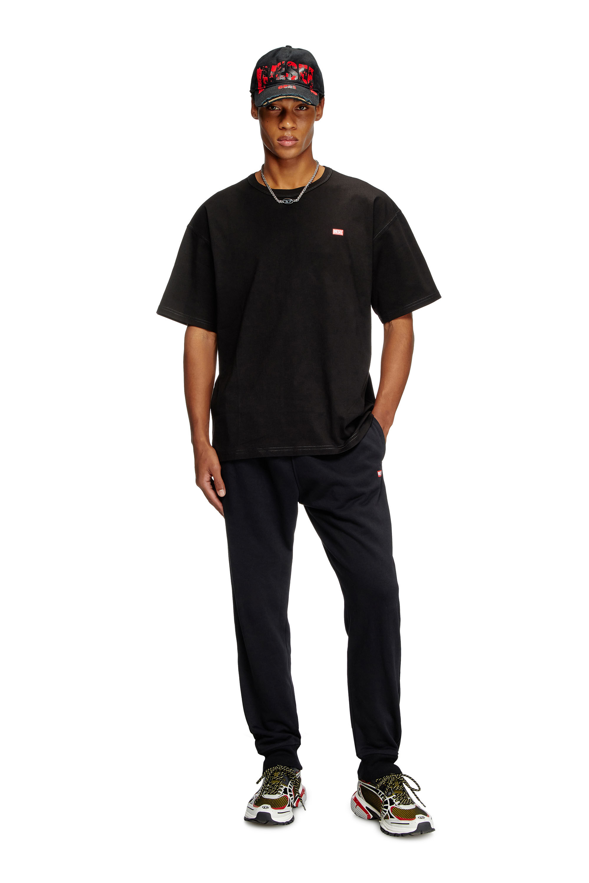 Men's T-shirt with small logo | Black | Diesel