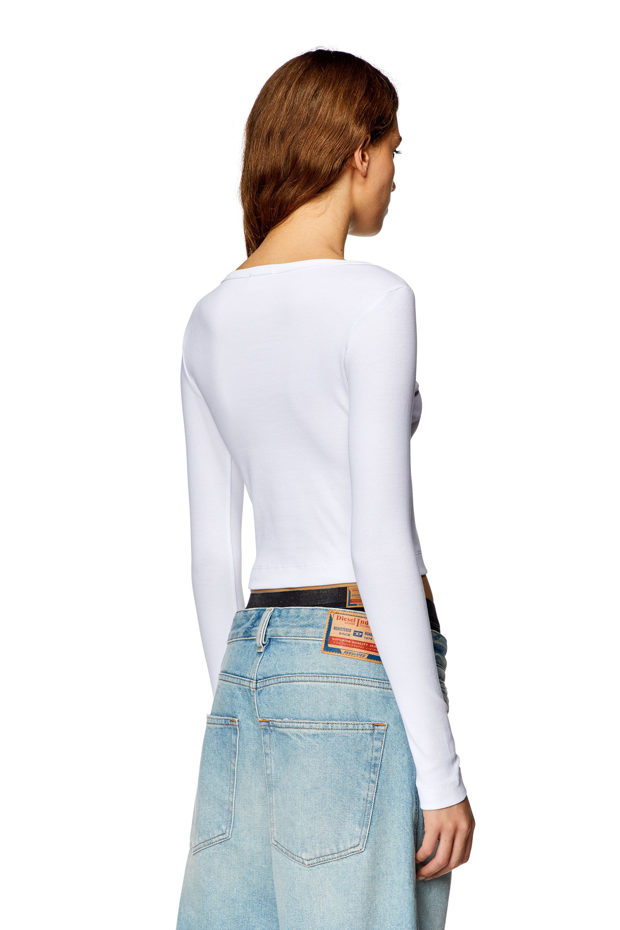 【DIESEL】t-ballet-d T-BALLET-D Woman: Long-sleeve top with embroidered D patch