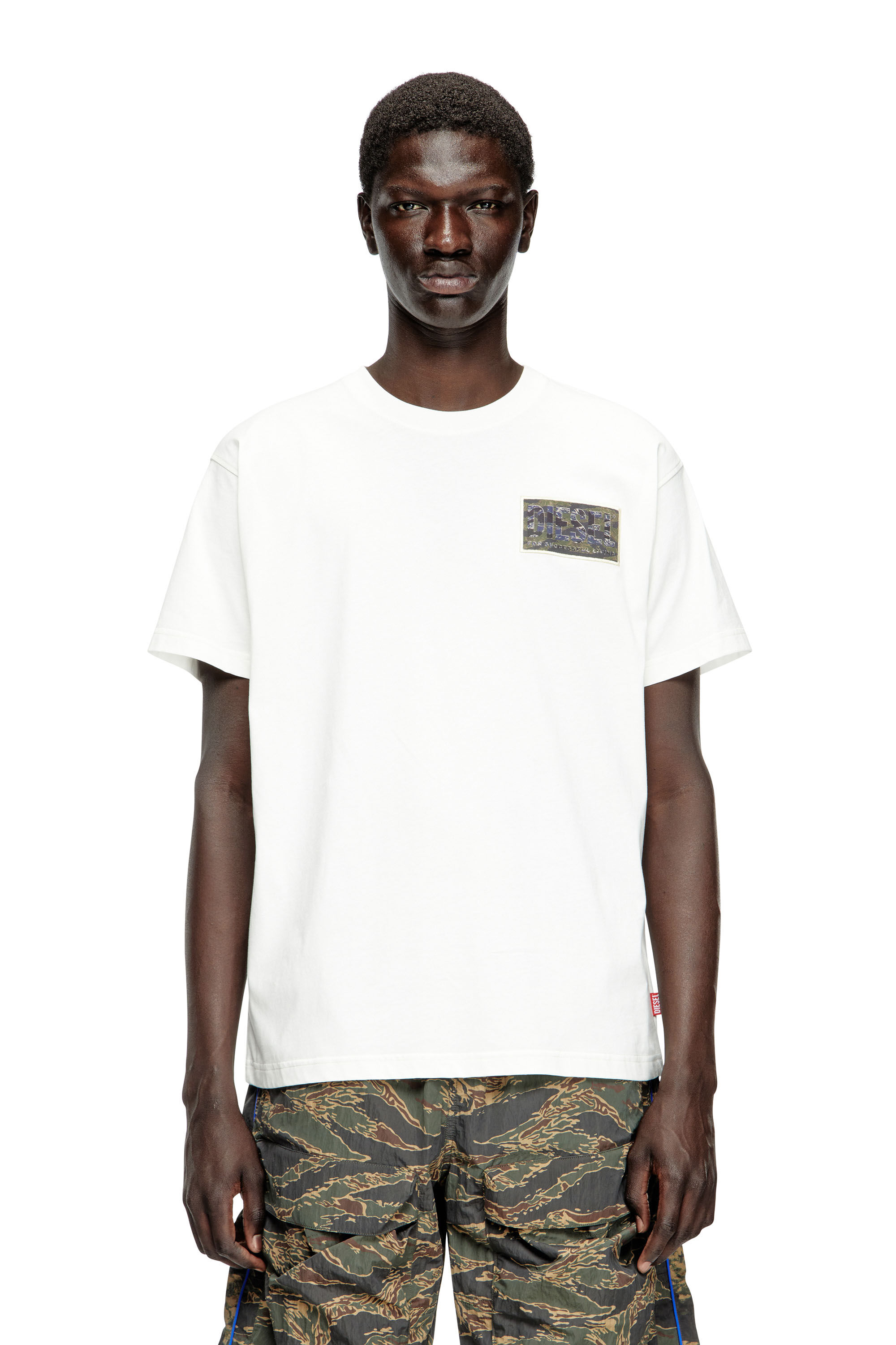 Diesel - T-NORM-T3, Man's T-shirt with camo logo patch in null - 3