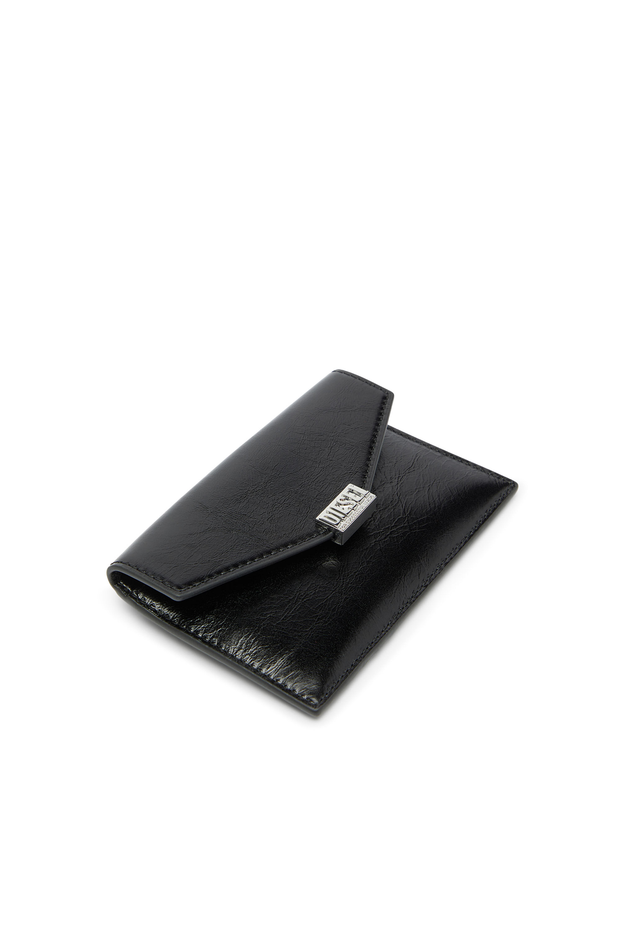Diesel - D-ENVELOP CARD HOLDER, Woman's Envelope-style card holder in shiny wrinkled leather in null - 3