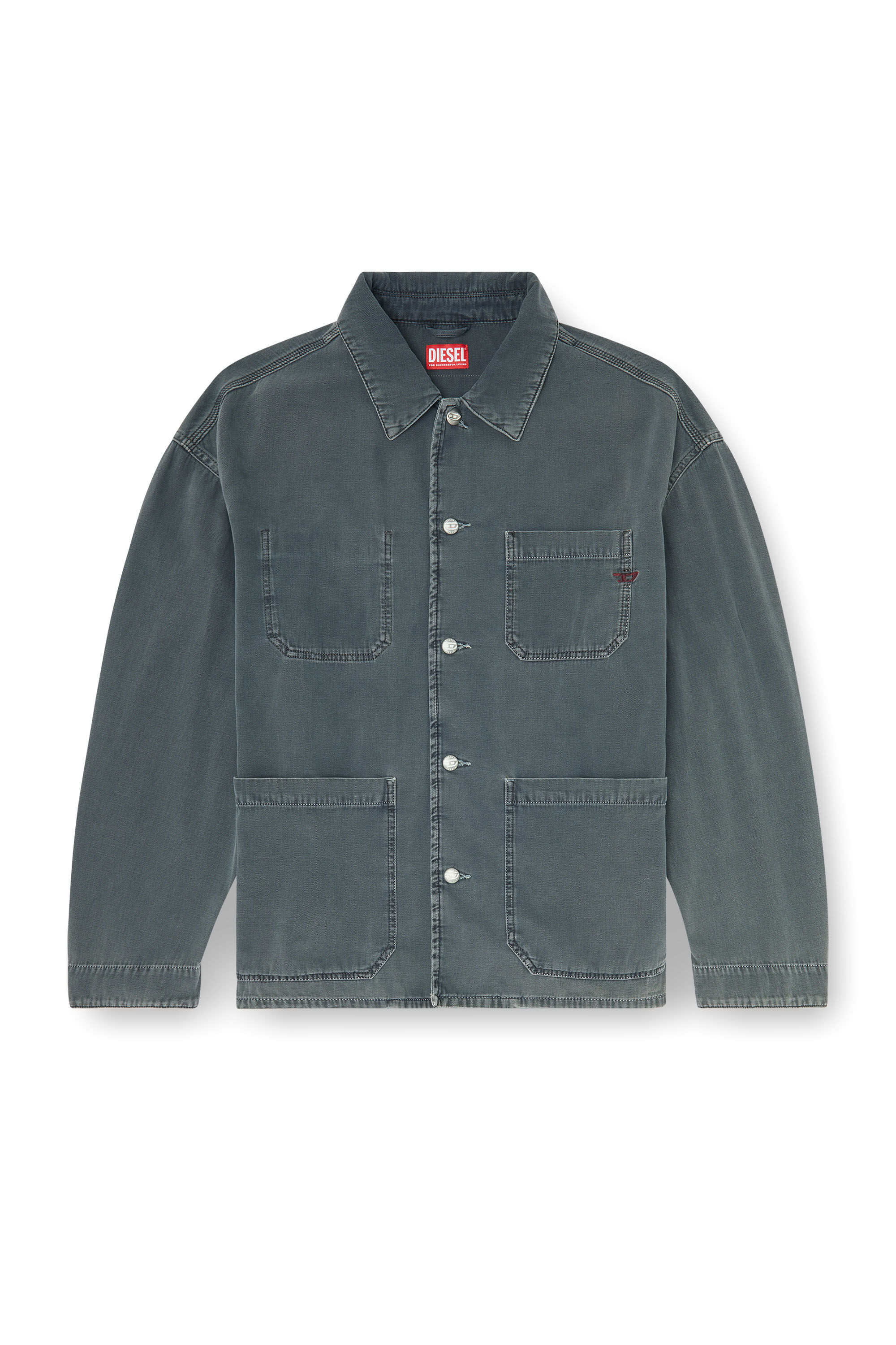 Diesel - D-STACK-U, Unisex's Utility-style jacket in coloured denim in Grey - 2