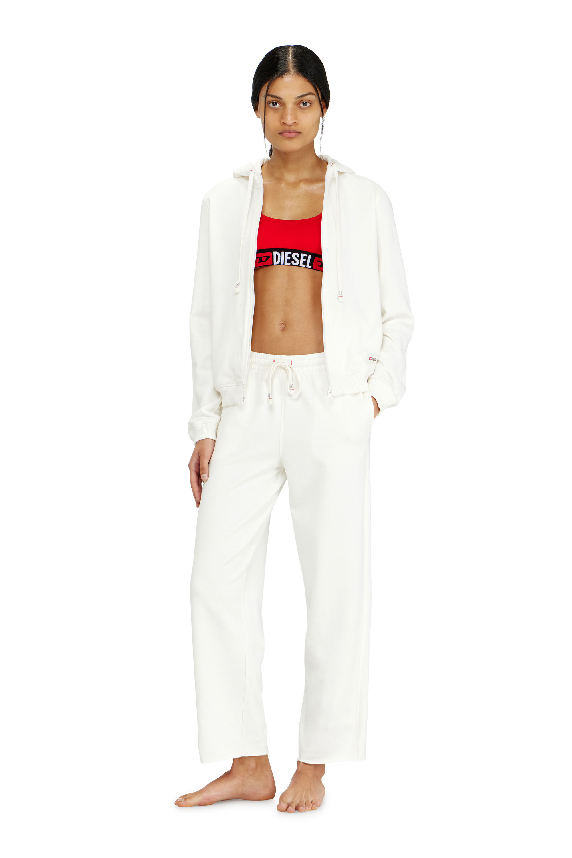 Diesel - HARRIET-D-CORE, Woman's Hoodie in peached cotton blend in White - 1