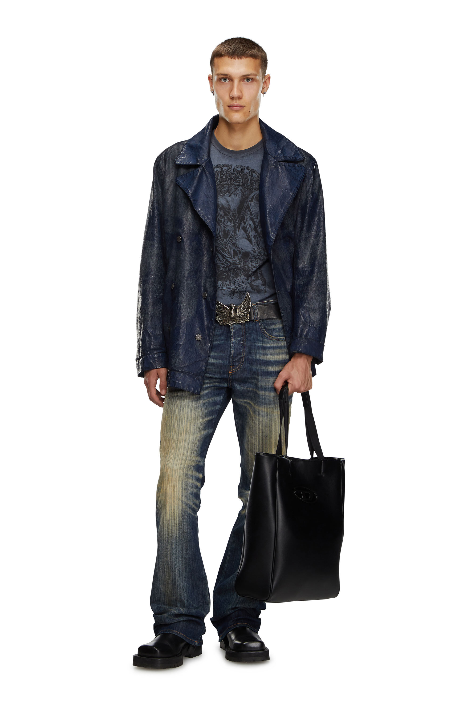 たいつーいん✨DIESEL Holi-D トートバッグ 黒 軽量 大容量 Women's Holi-D-Square shopper in bonded neoprene | Black