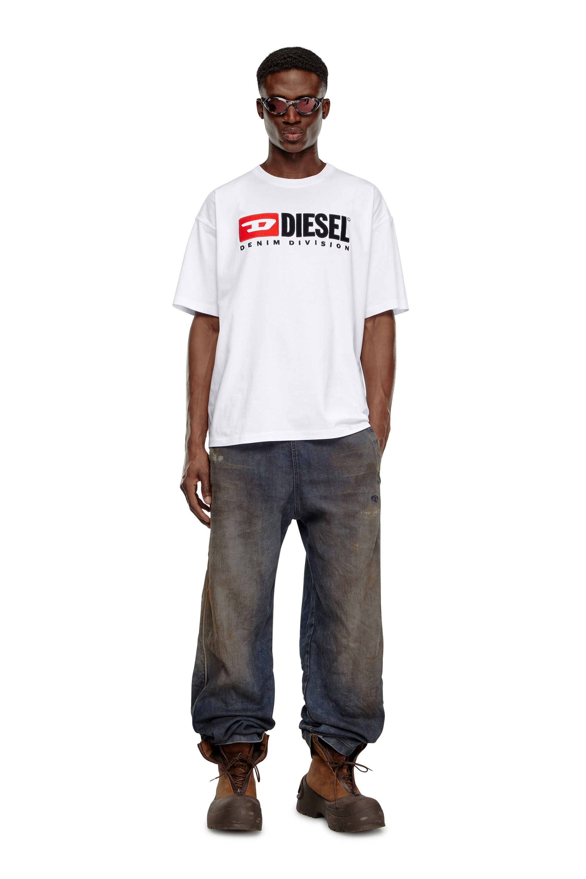 Men's T-shirt with Diesel patch logo | White | Diesel