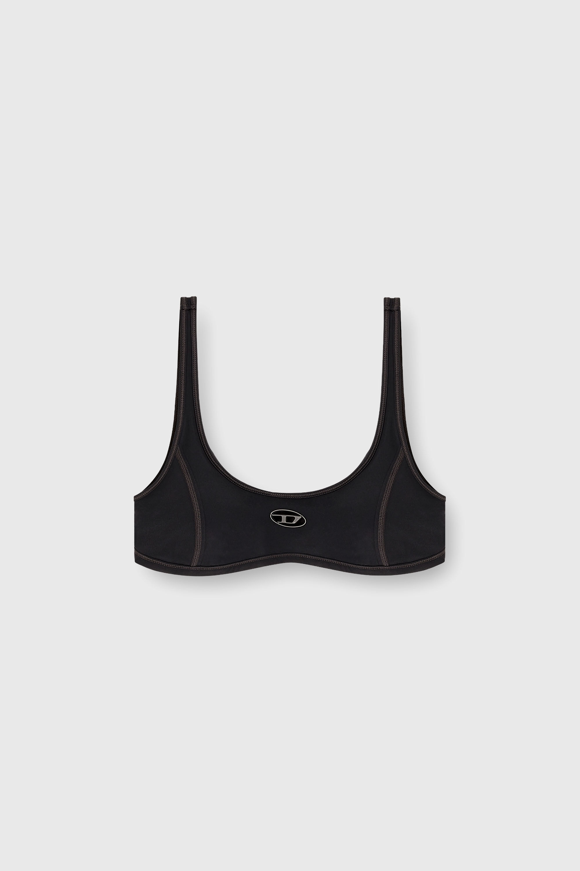 Diesel - CHELSEA-UTLT, Woman's Sports bra with cut-out logo in Black - 2