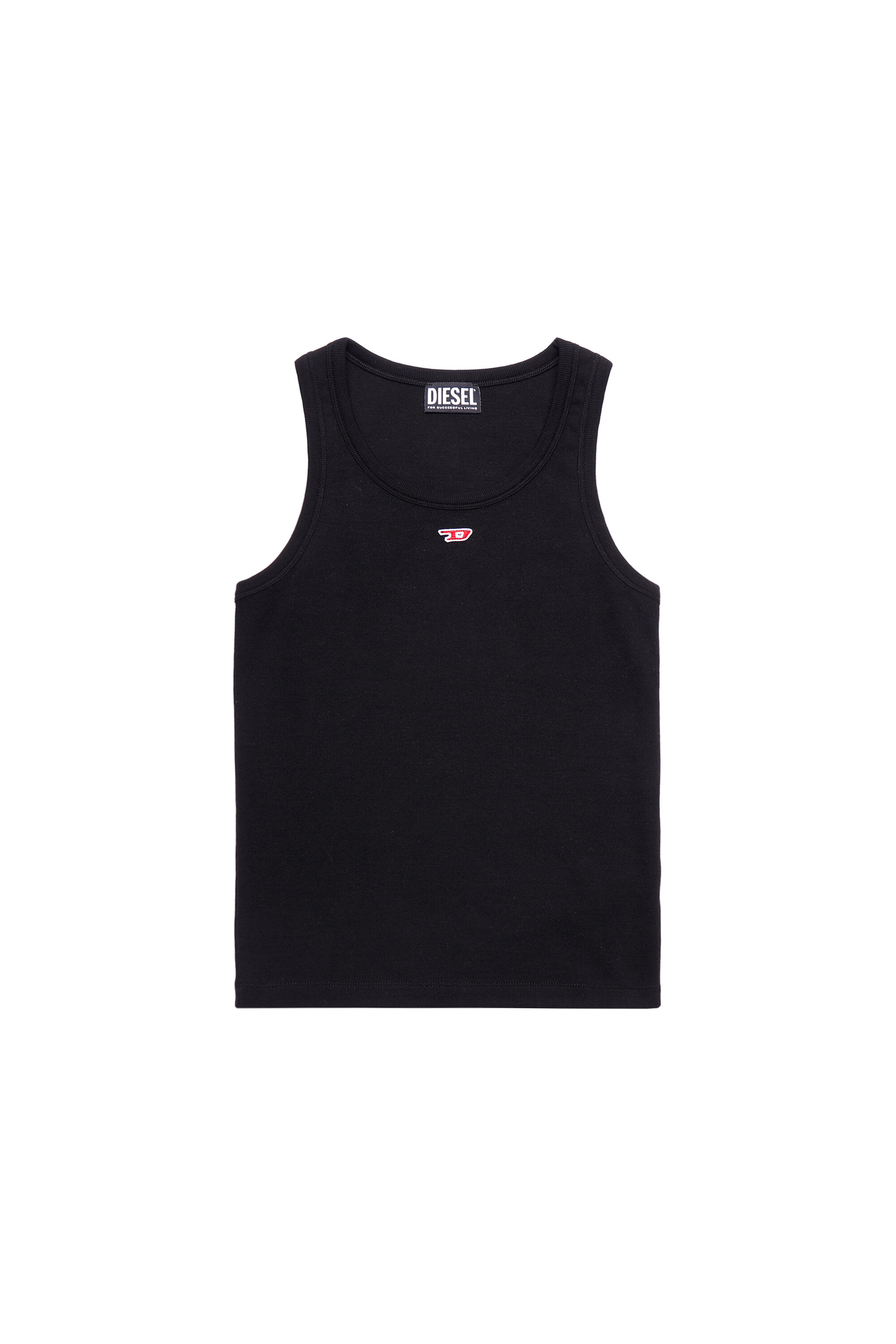 ★DIESEL★ M Leila Sleeveless T-Shirt Black A148420PHAV9XX A M-ONERVA-TOP Woman: Cut-out knit tank top, D logo plaque