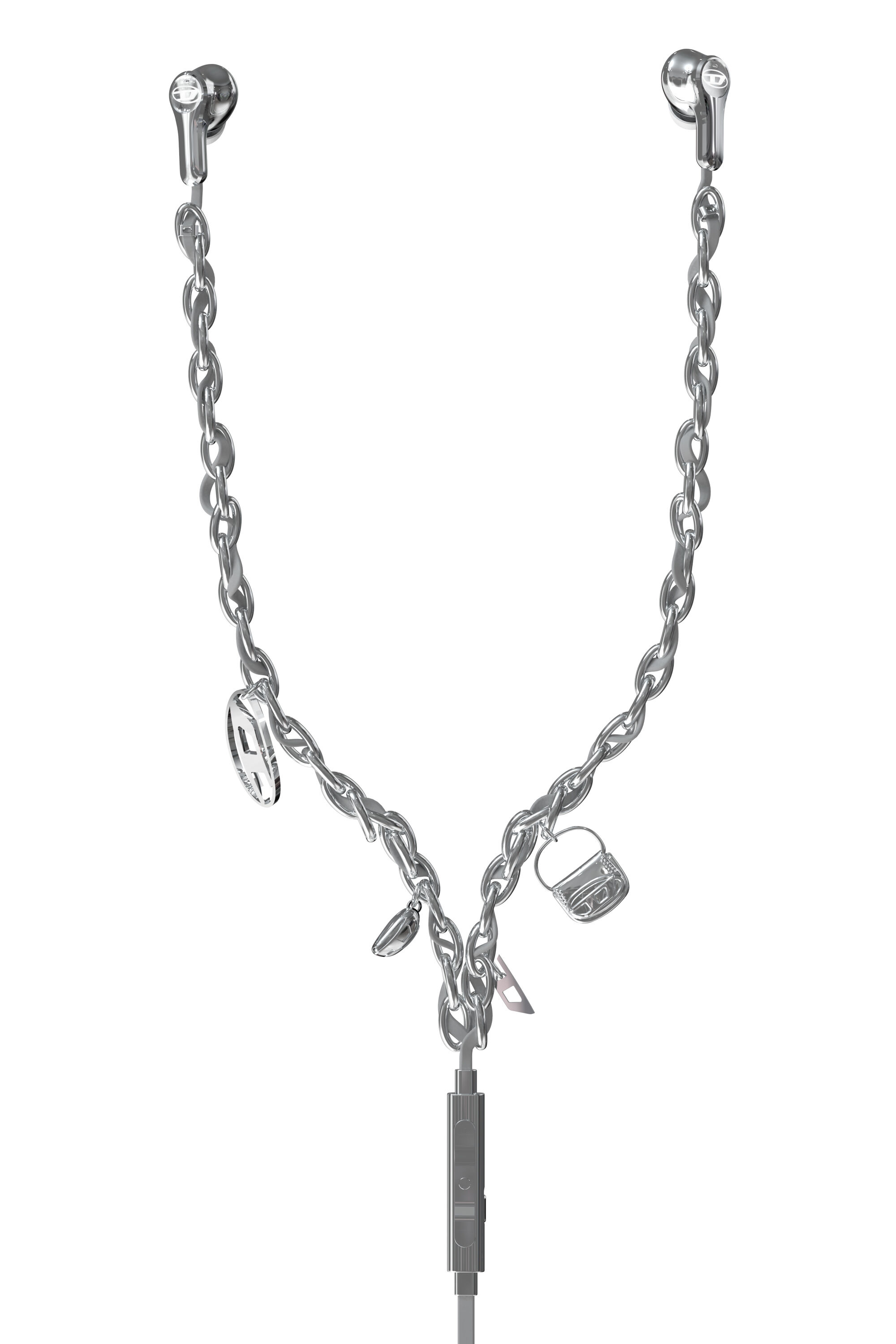【セレナーデ】DIESEL 有線イヤホン Wired Earbuds Women's Wired Earbuds and charms | Silver | Diesel