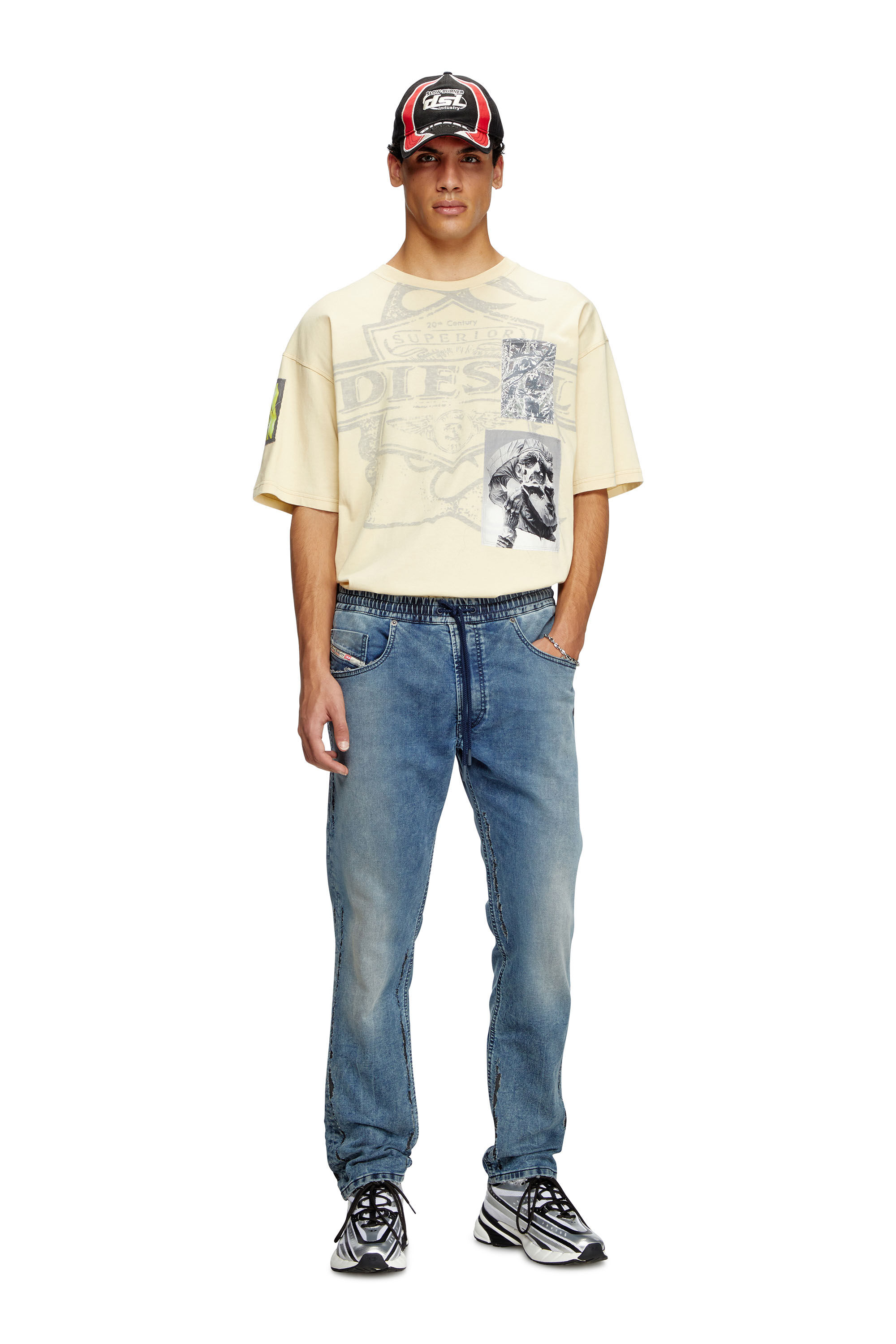 Diesel - Man's Regular 2030 D-Krooley Joggjeans® 09K64, Medium blue - 1