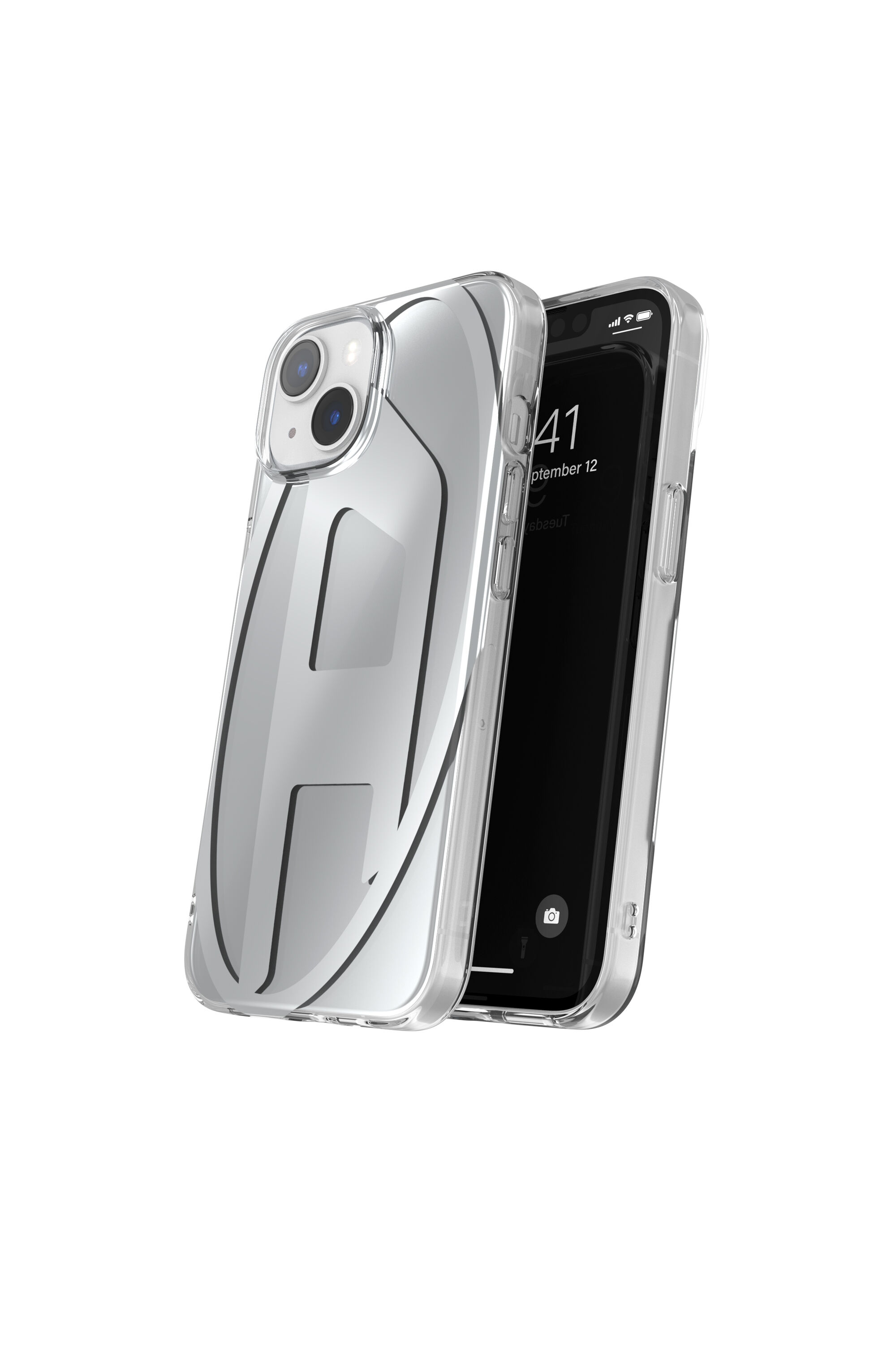 Diesel - 54094 MOULDED CASE, Unisex's Oval D case iPhone 13/iPhone 14 in Silver - 3
