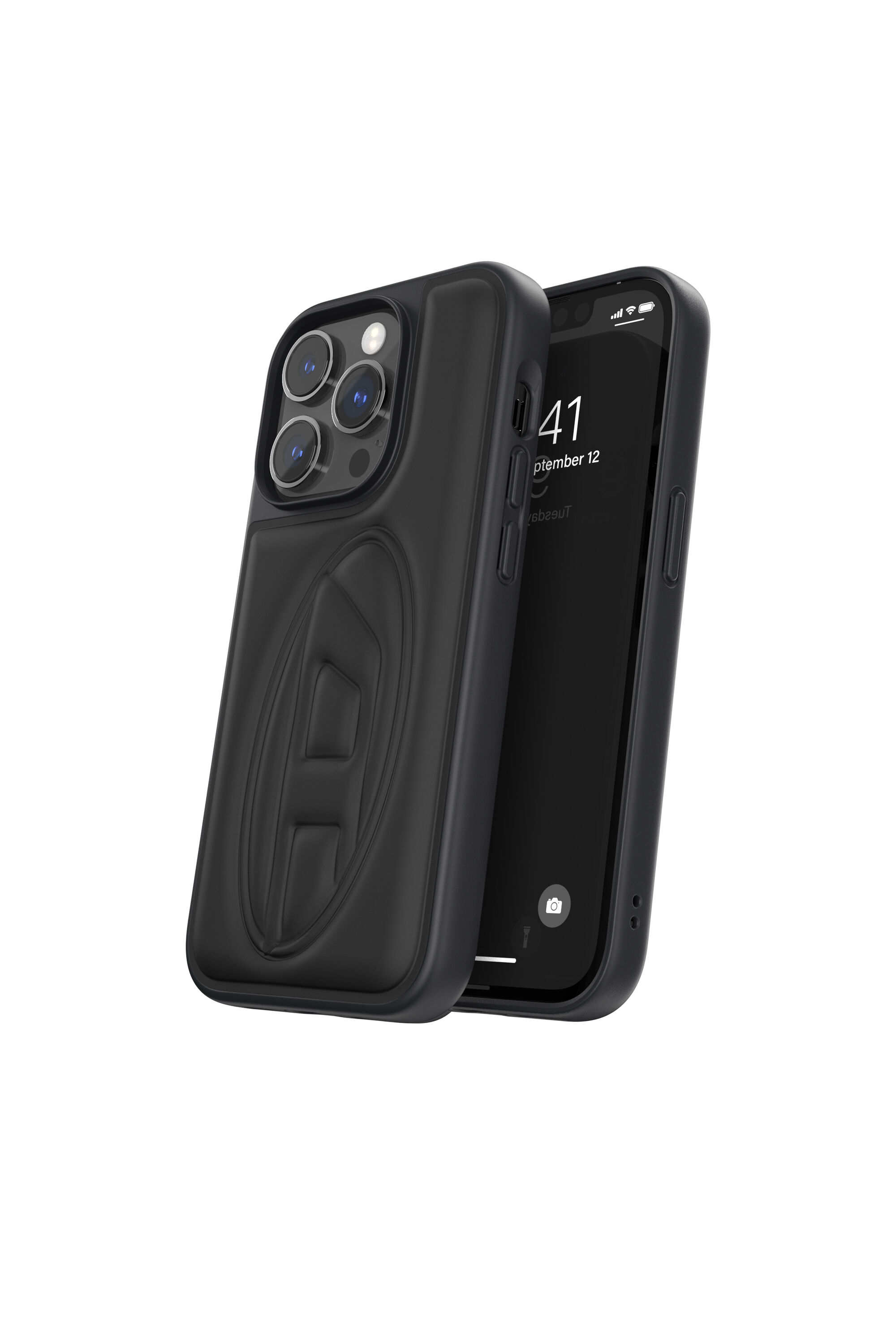 Diesel - 53407 MOULDED CASE, Unisex's Moulded case D logo for iPhone 14 Pro in Black - 3