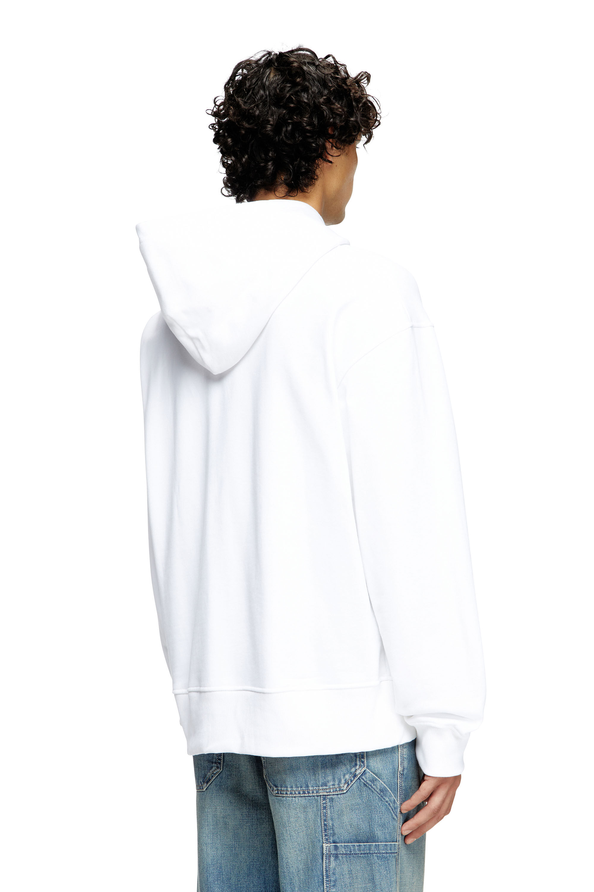 Diesel - S-MACS-HOOD-OD, Man's Oversized hoodie with metallic logo in White - 4