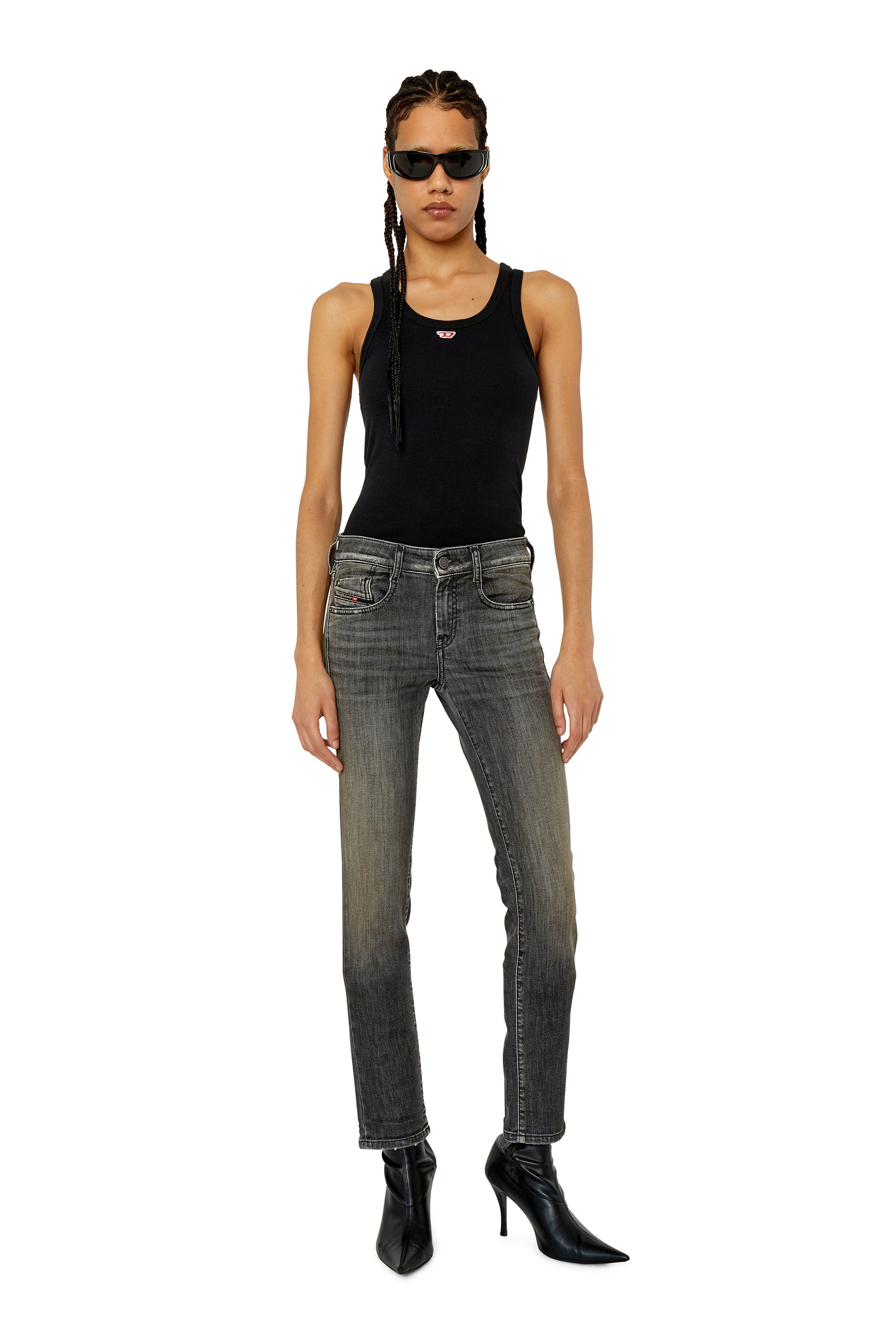 Diesel - Slim D-Ollies JoggJeans® 09F01, Black/Dark grey - Image 1