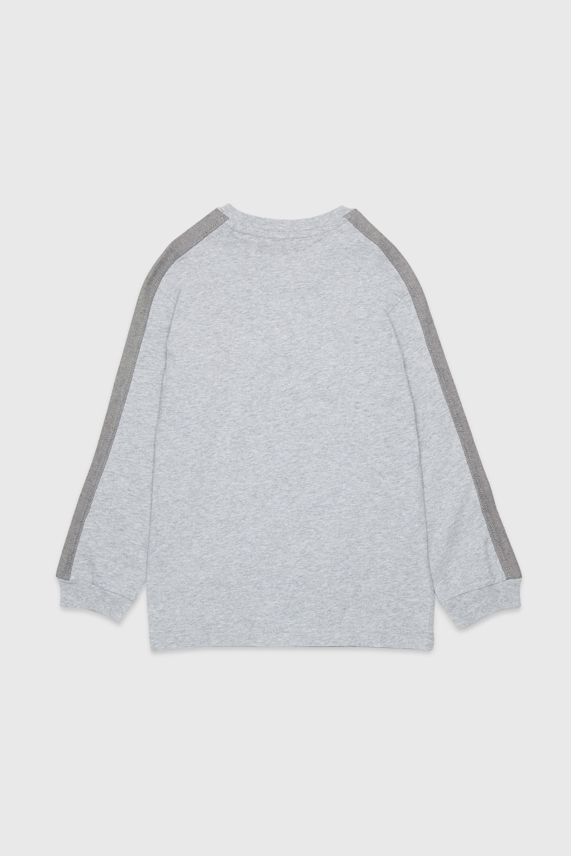 Diesel - TEAN OVER, Man's Long-sleeve T-shirt with logo and contrast bands in Grey - 2