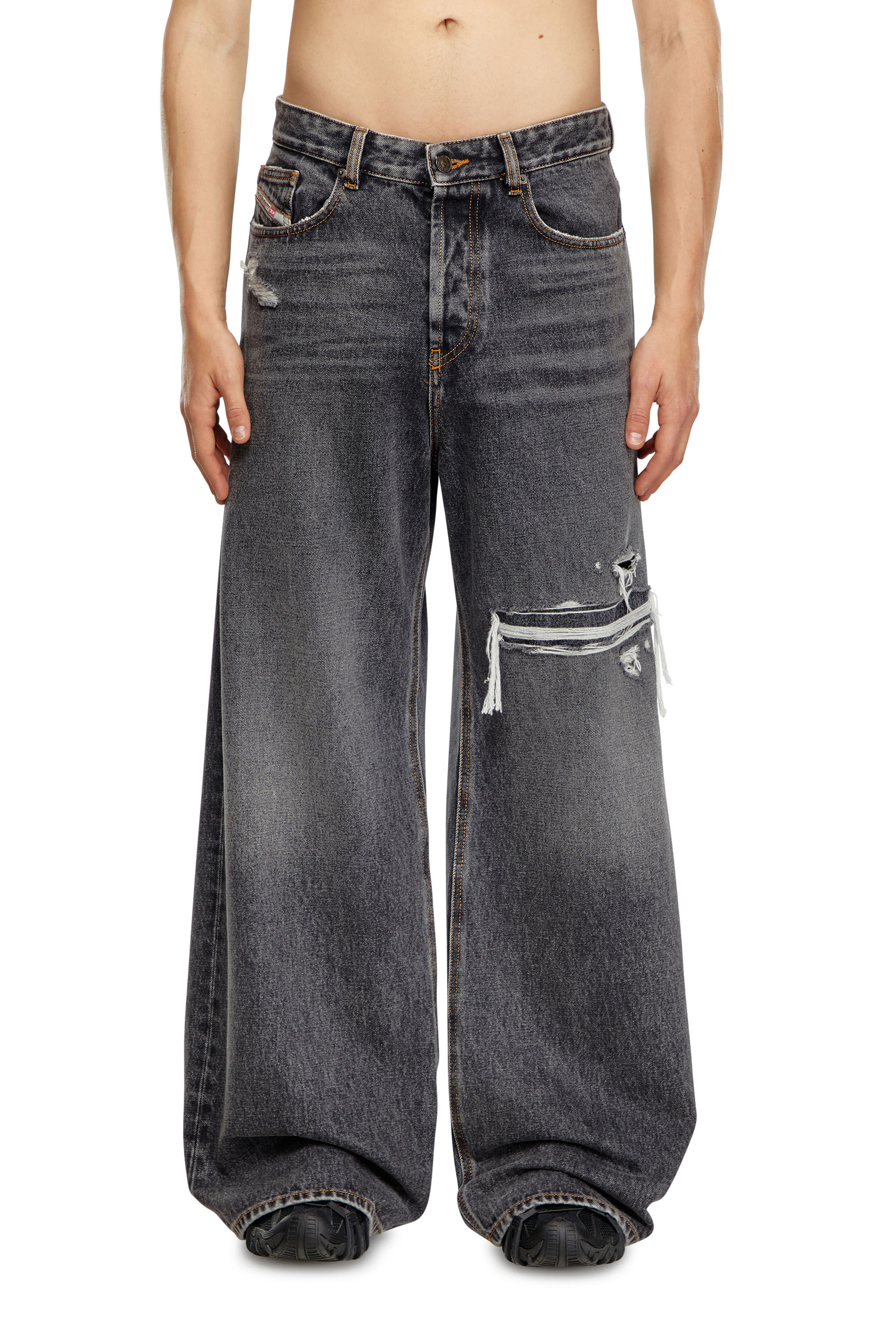 【超お買い得！】 D-RISE Diesel | Jeans grey Black/Dark Regular Oversized Man: パンツ