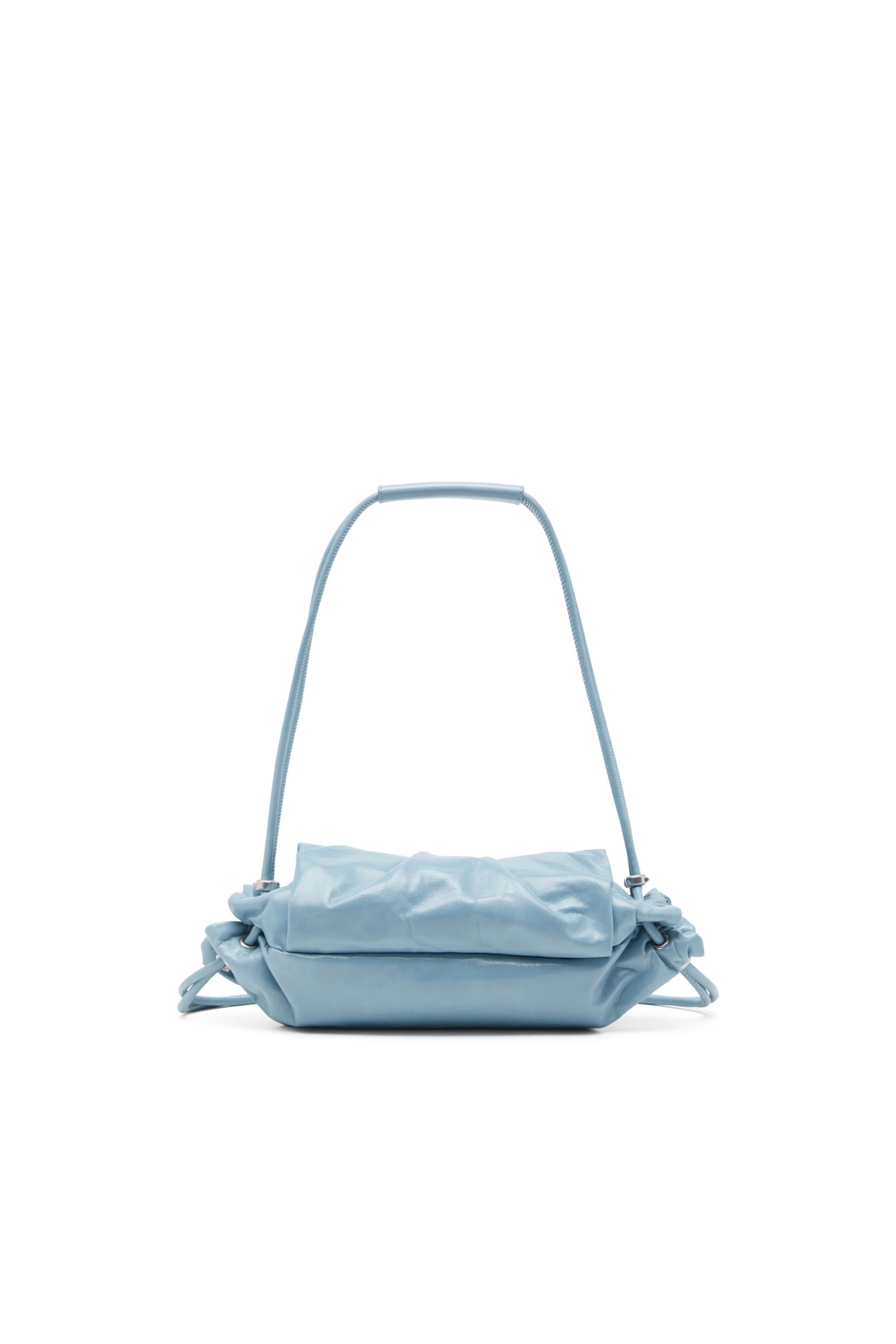 Diesel - SCRUNCH-D SHOULDER S, Woman's Scrunch-D S-Shoulder bag in scrunched leather in Azure - 3