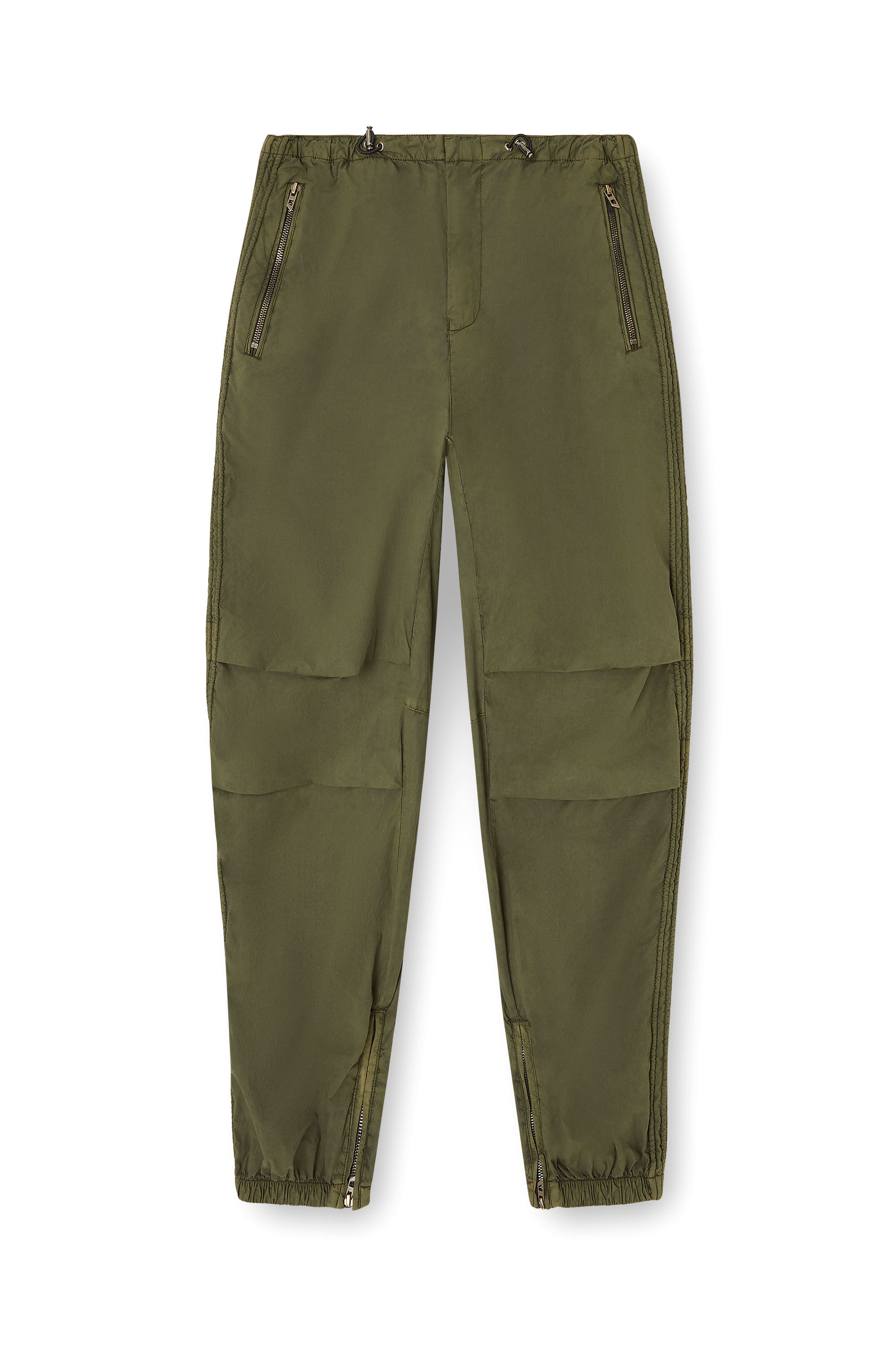 Men's Cotton cargo pants with side bands | Green | Diesel CZ