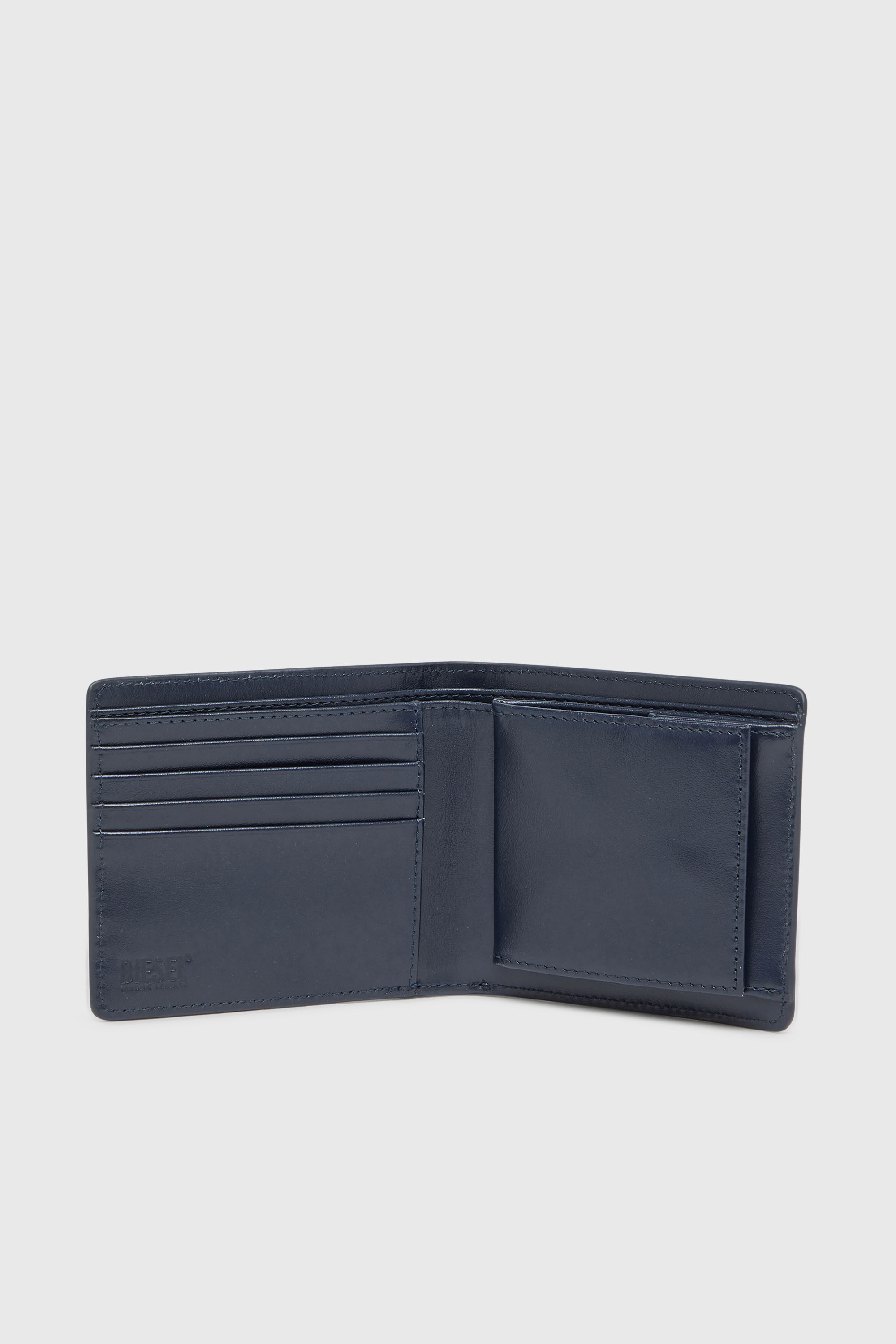 Diesel - HOLI-D BI FOLD COIN S 3D, Unisex's Bi-fold wallet in leather in Blue - 3