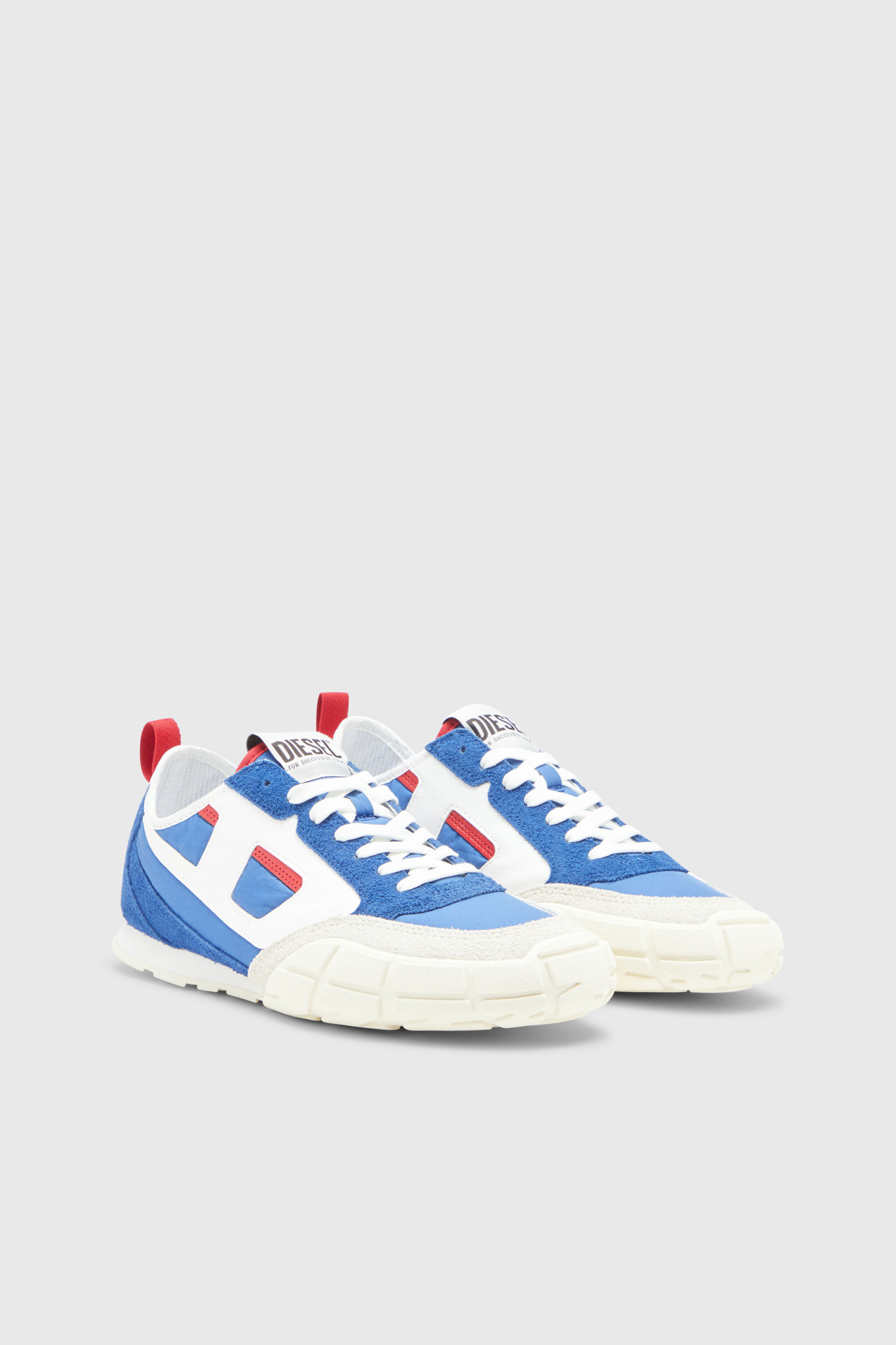 Diesel - S-PAGODHA LOW, Man's S-Pagodha-Sneakers in leather, suede and ripstop in Blue - 2