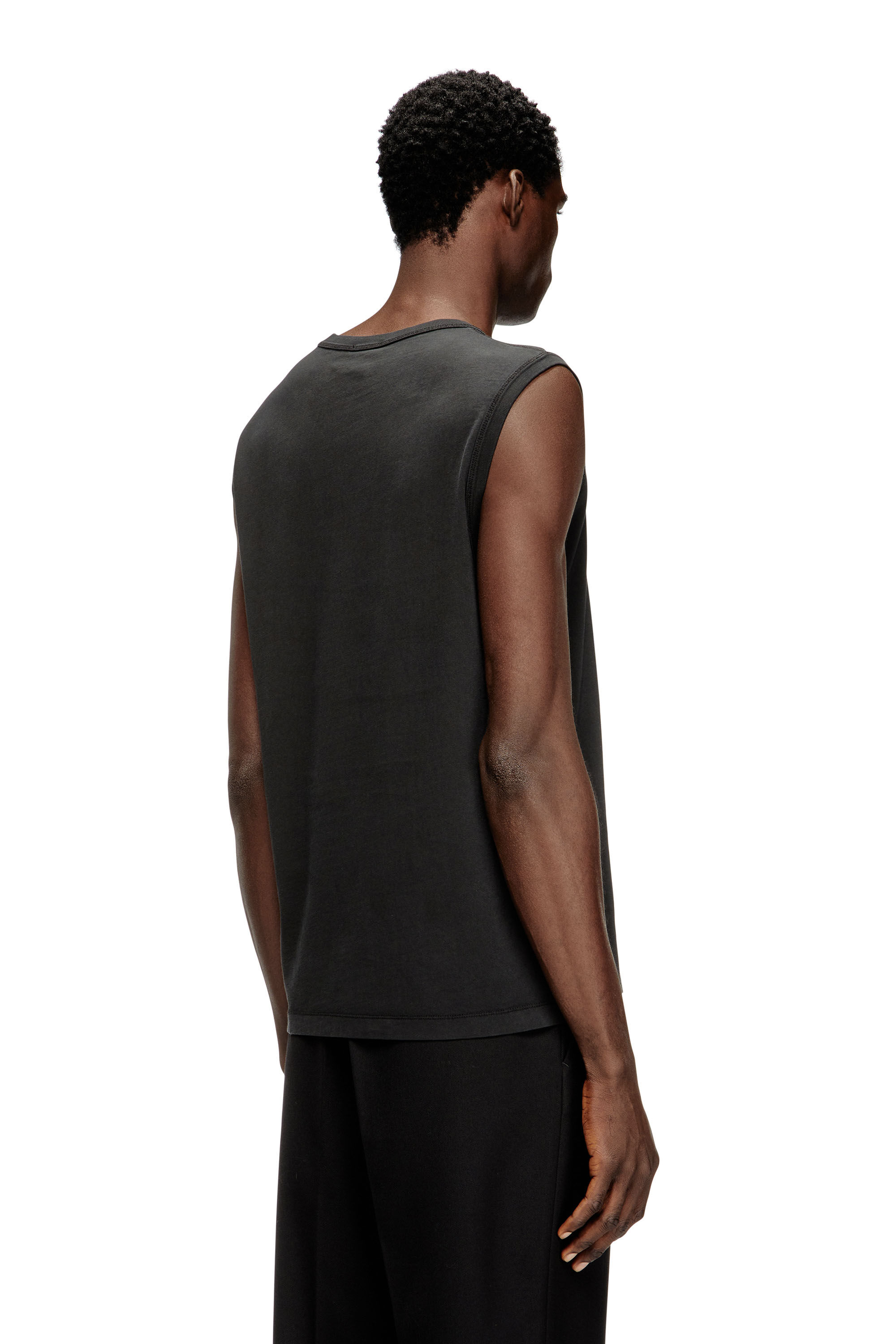 Men's Cotton tank top with metallic Oval D | Black | Diesel