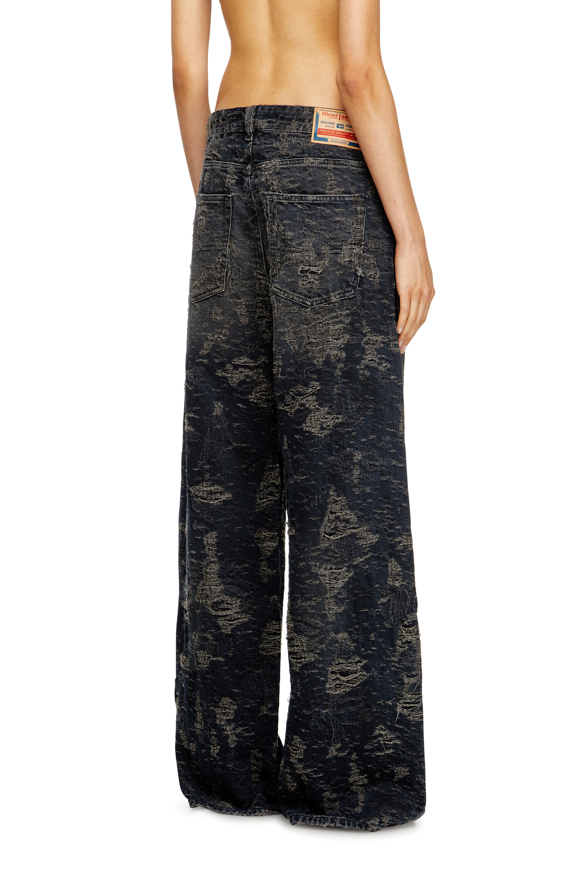 Diesel - Woman's Relaxed Jeans 1996 D-Sire 007BV, Black/Dark grey - 4