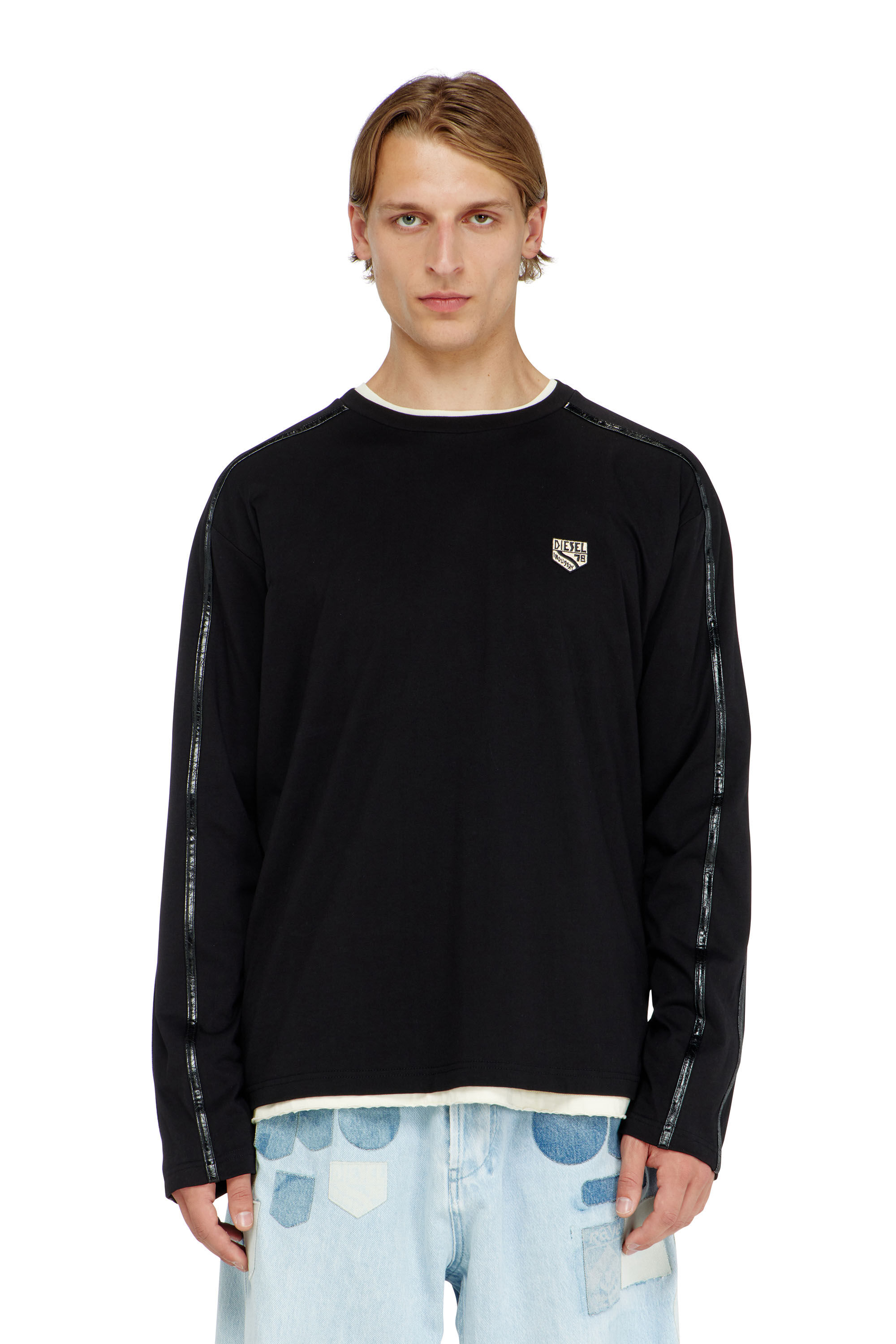 Diesel - T-NORM-LS-FL, Man's Long-sleeve T-shirt with tonal trims in null - 3
