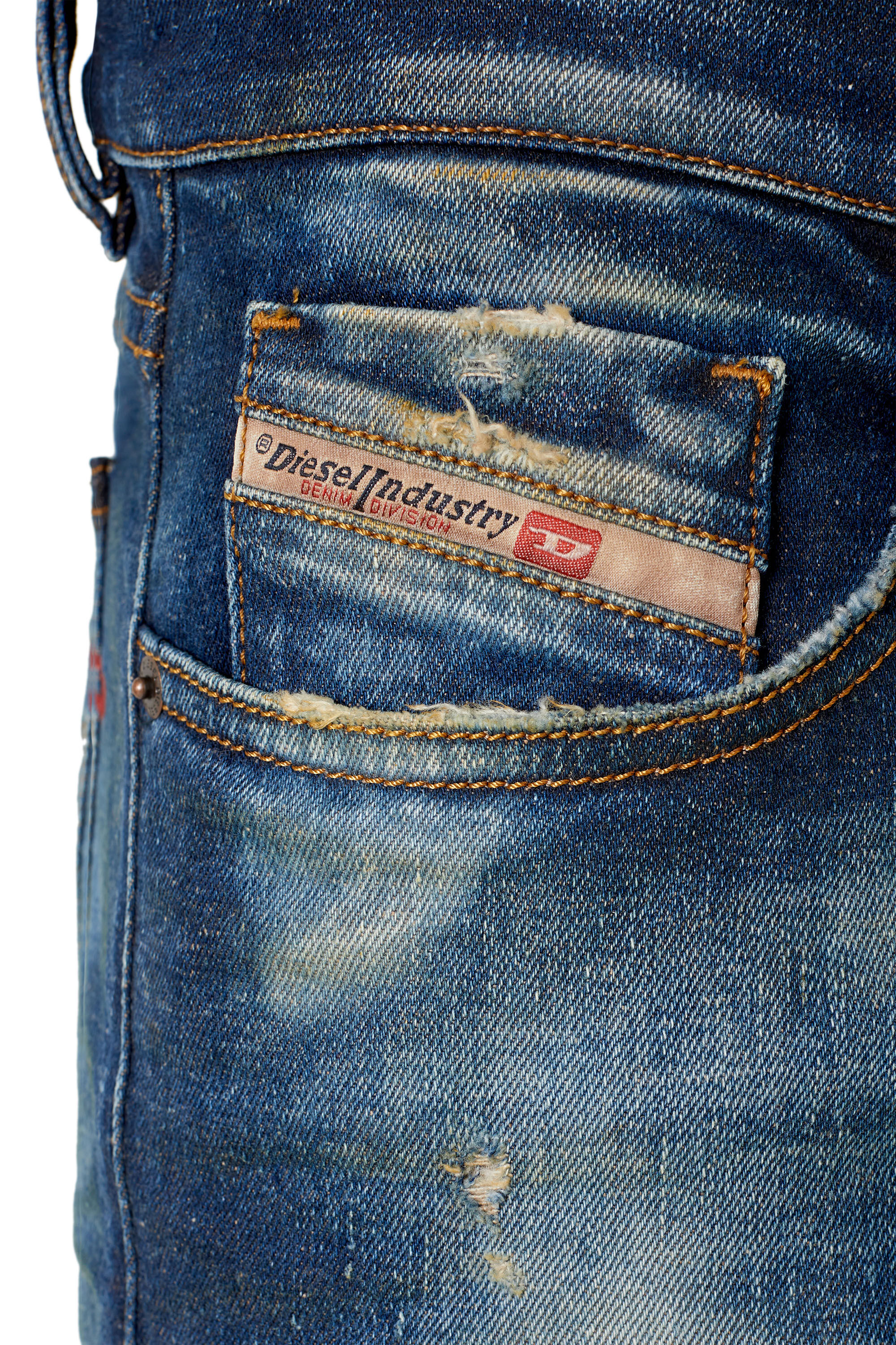 Diesel - 2019 D-Strukt 09E64 Slim Jeans, Dark Blue - Image 6