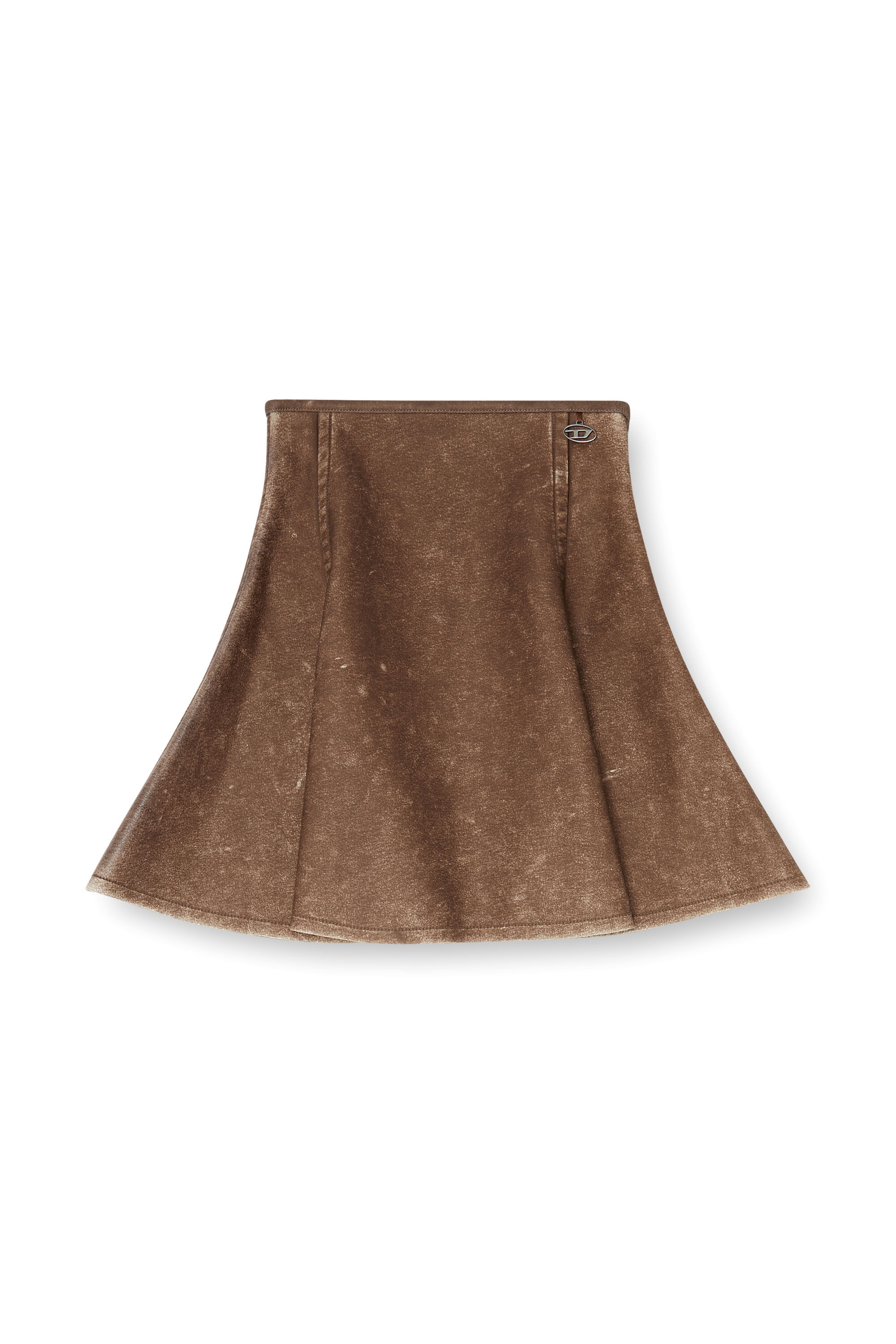 Diesel - O-ERINA, Woman's Flared miniskirt in bonded material in null - 2