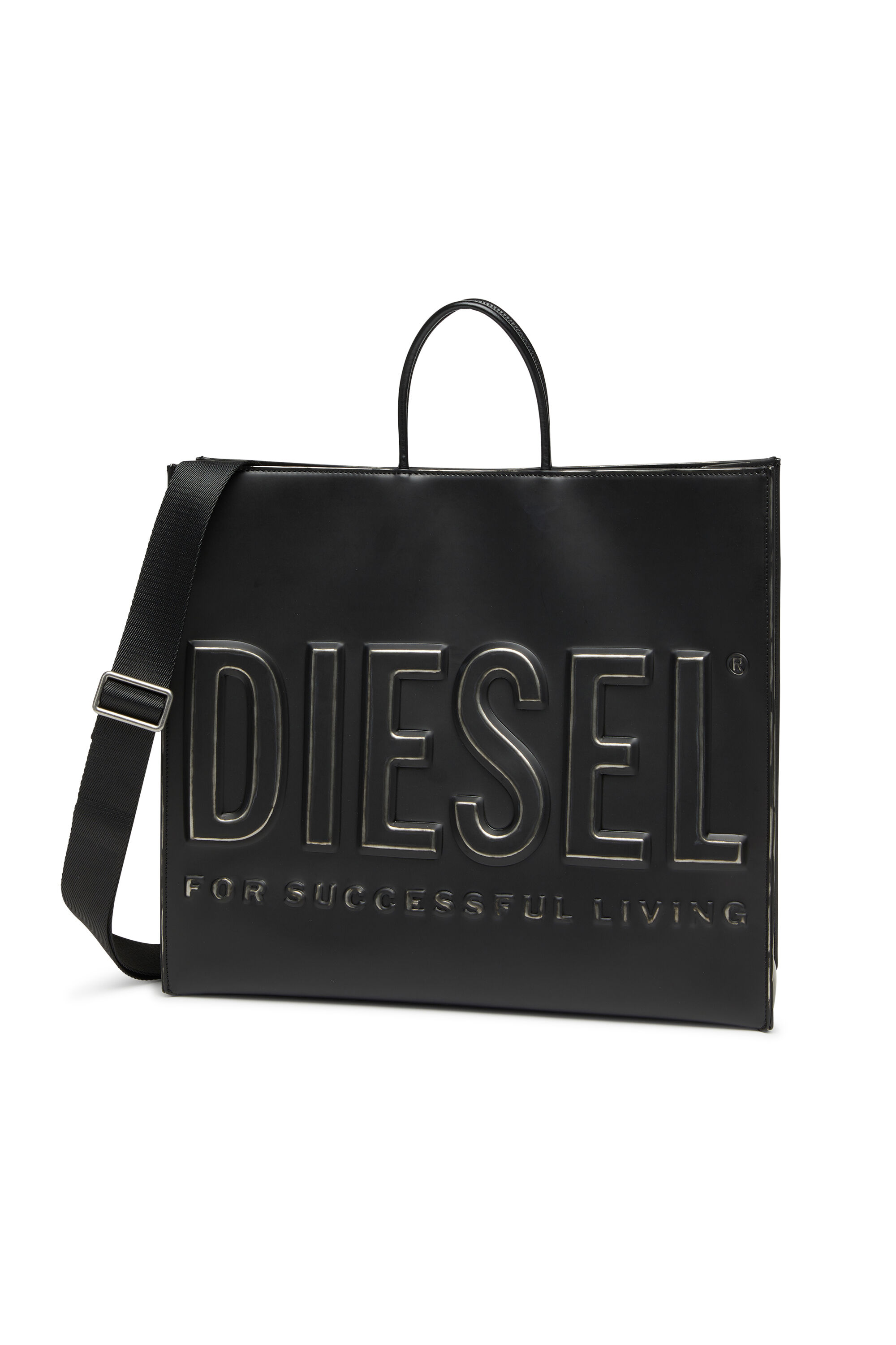 Diesel - DSL 3D TOTE EW X, Unisex's Dsl 3D Bag with adjustable shoulder strap in Black - 2