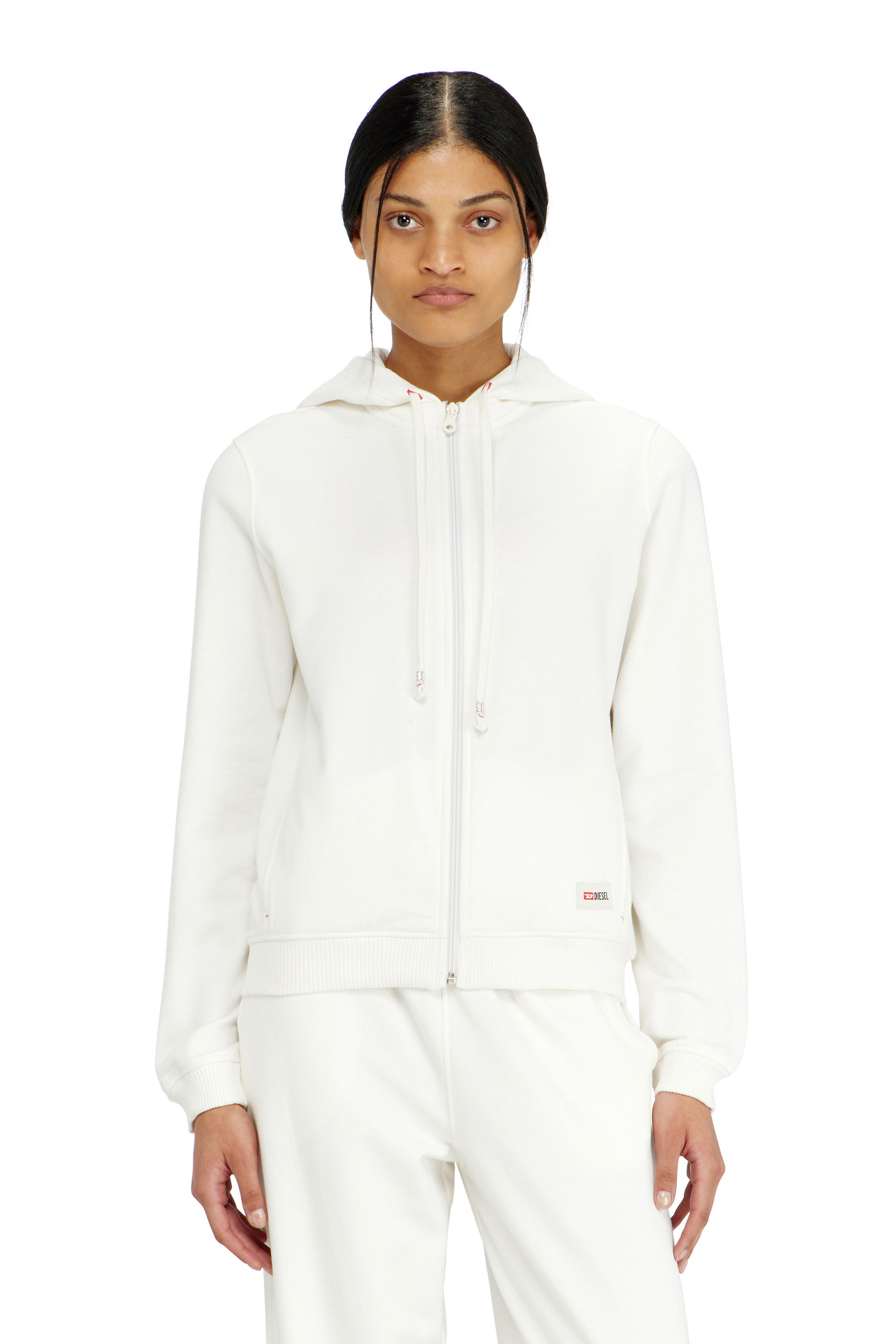 Diesel - HARRIET-D-CORE, Woman's Hoodie in peached cotton blend in White - 3