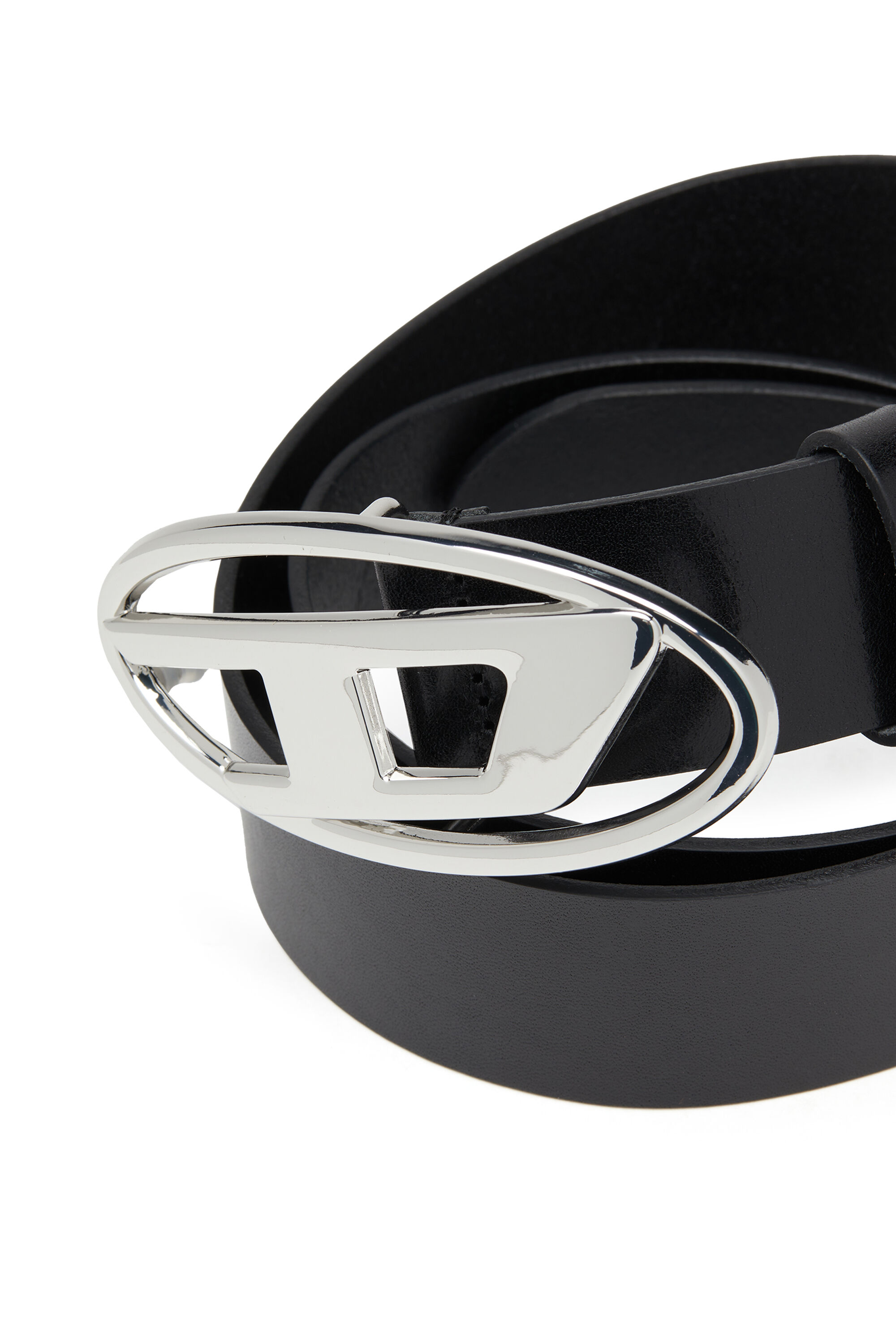 【DIESEL】B-1dr B-1DR: Leather Belt with silver D logo buckle | Diesel