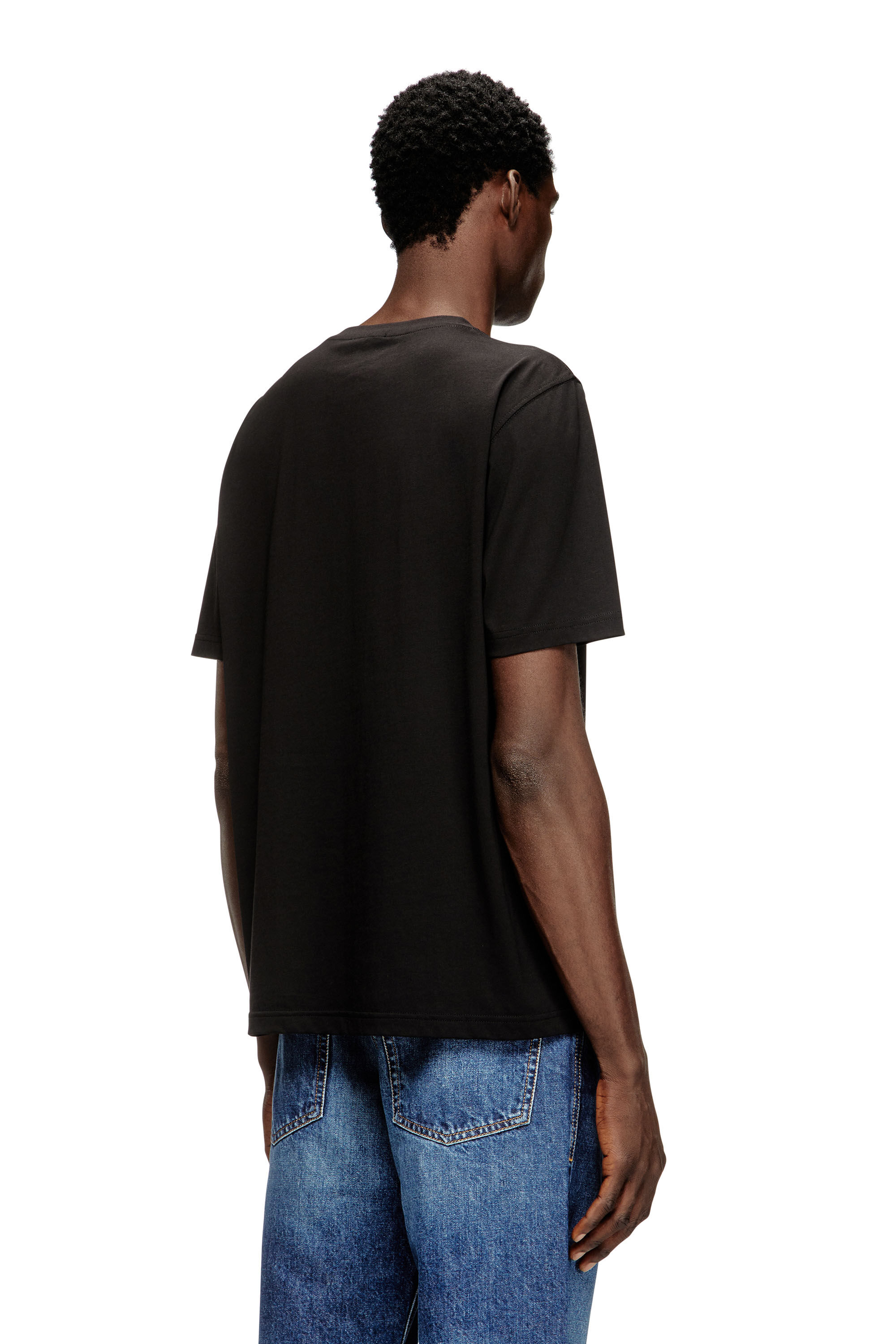 Men's T-shirt with micro metal logo | Black | Diesel