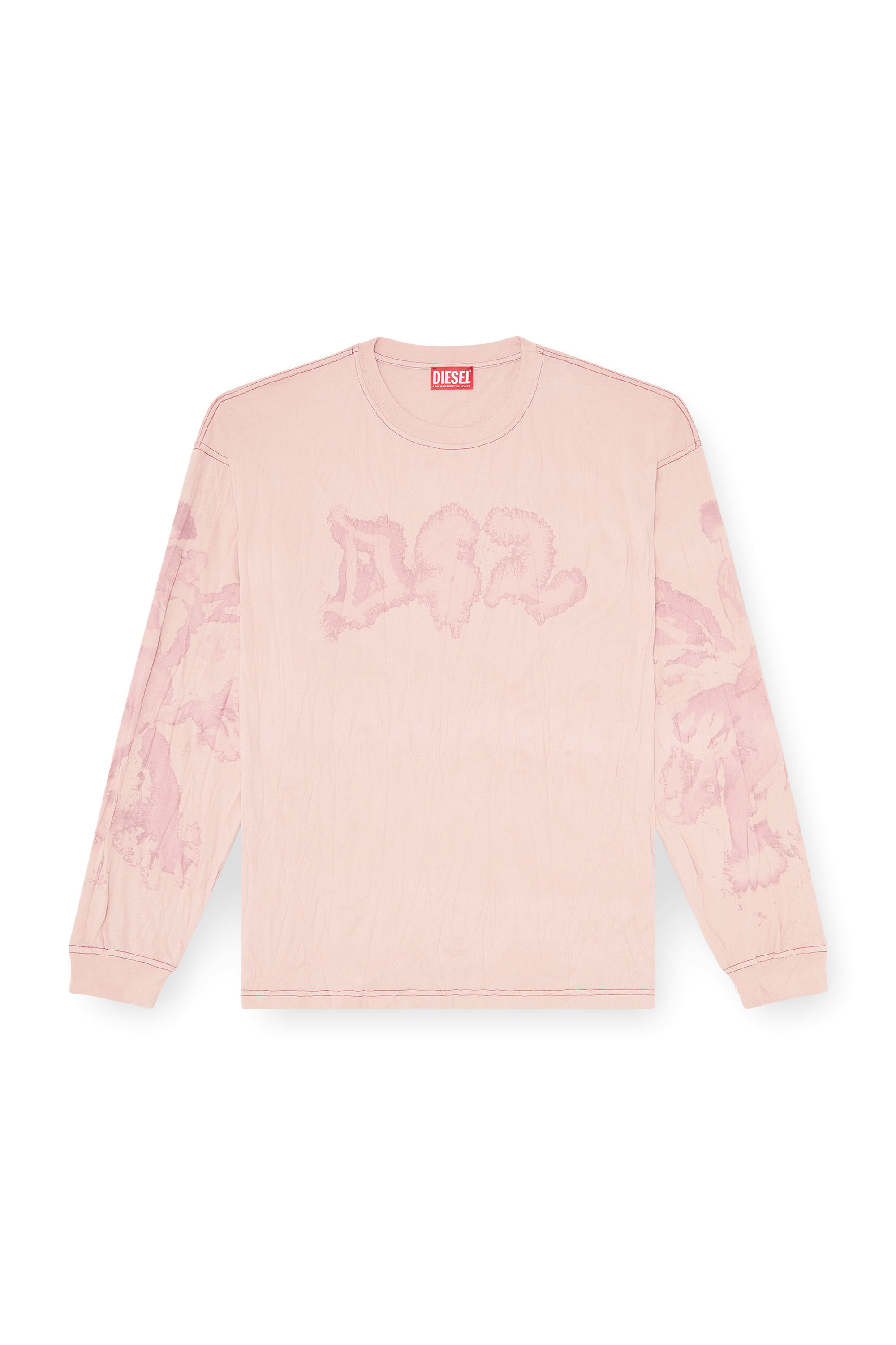 Diesel - T-BOXT-LS-AA4, Man's Relaxed long sleeve tee with blotched print in Pink - 2