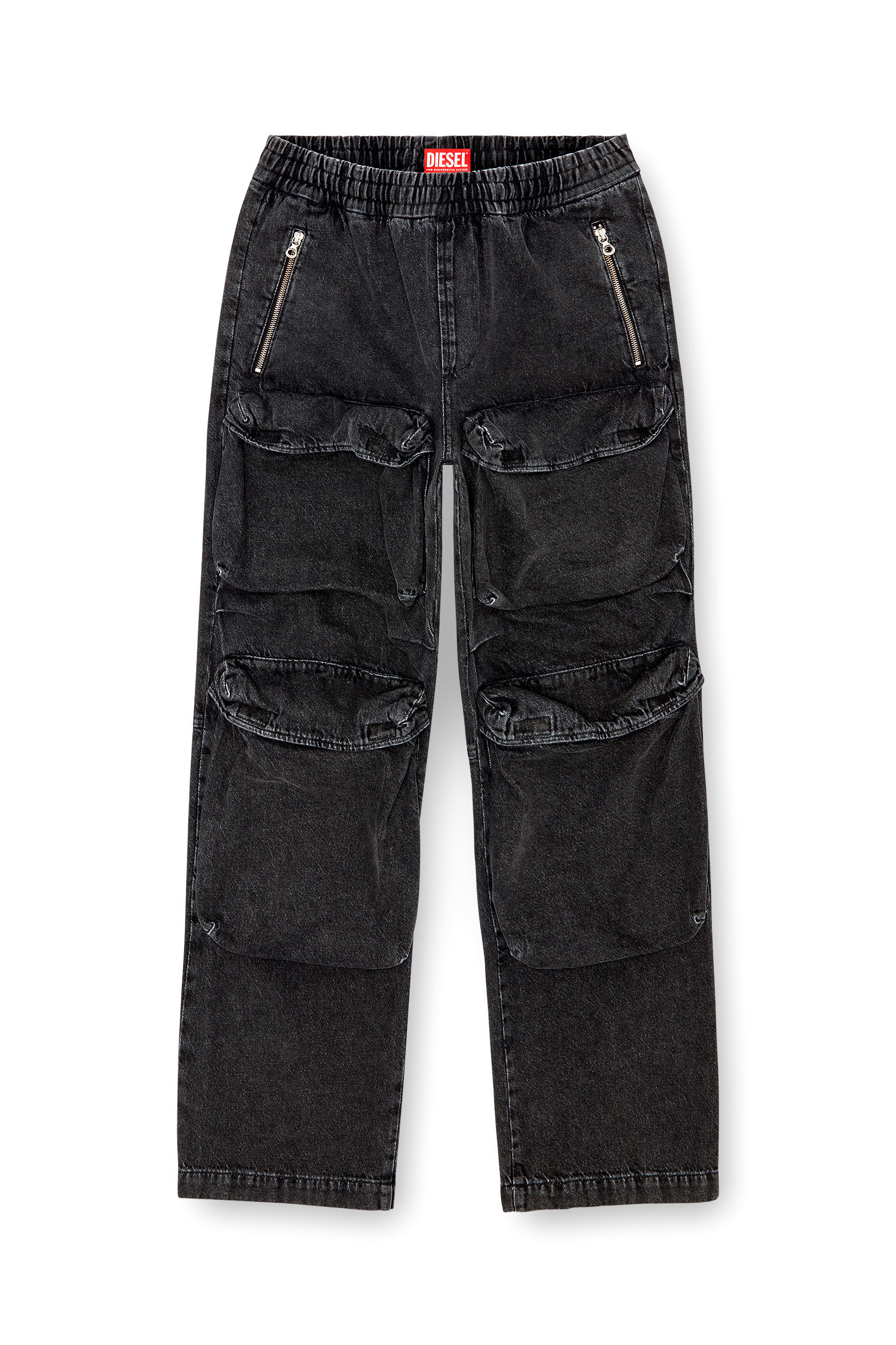 Diesel - Man Straight Jeans D-Baertson 0CBDH, Black/Dark grey - Image 2