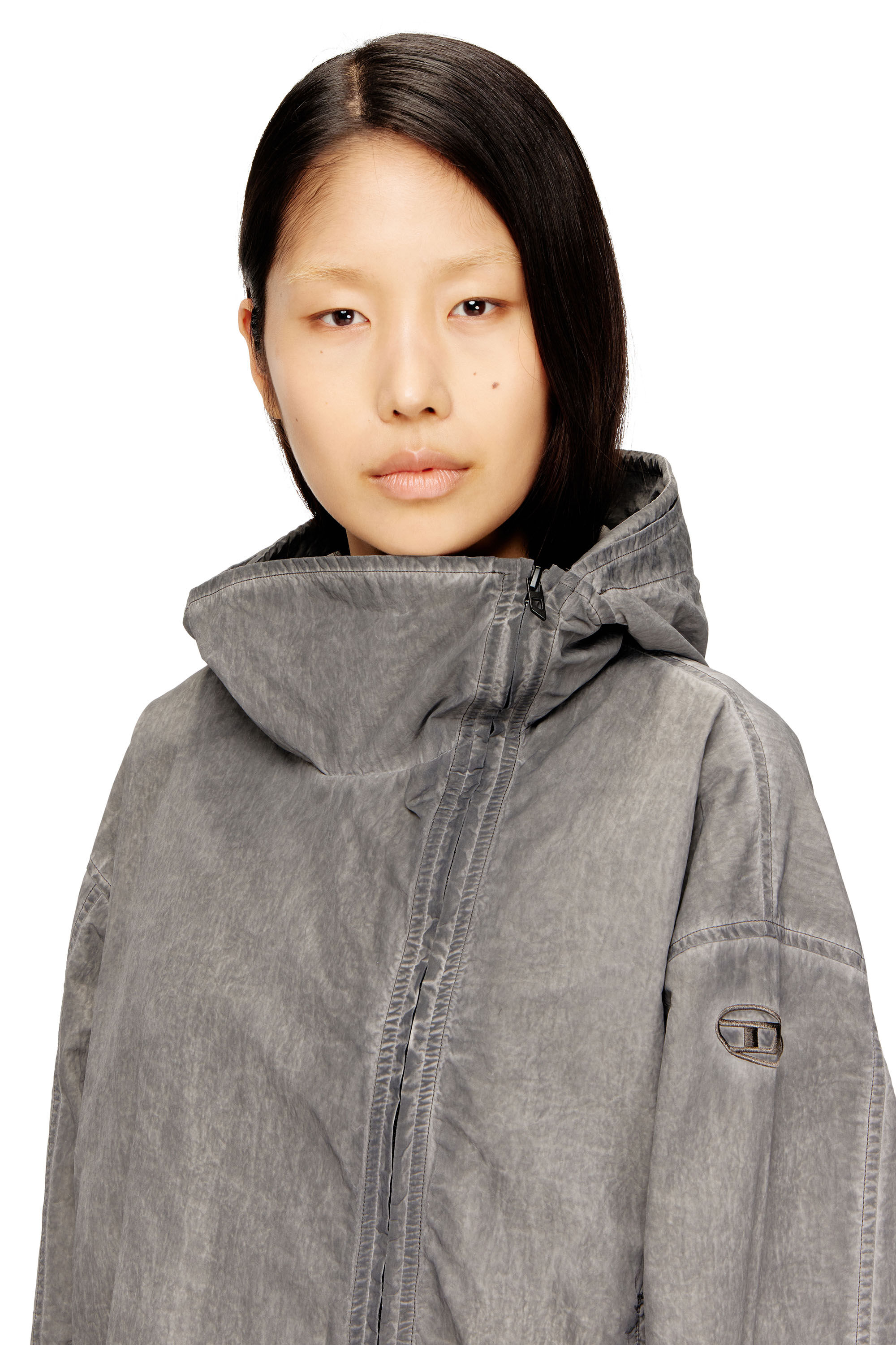Diesel - G-ORILLA, Woman's Hooded windbreaker in treated Taslan in null - 4