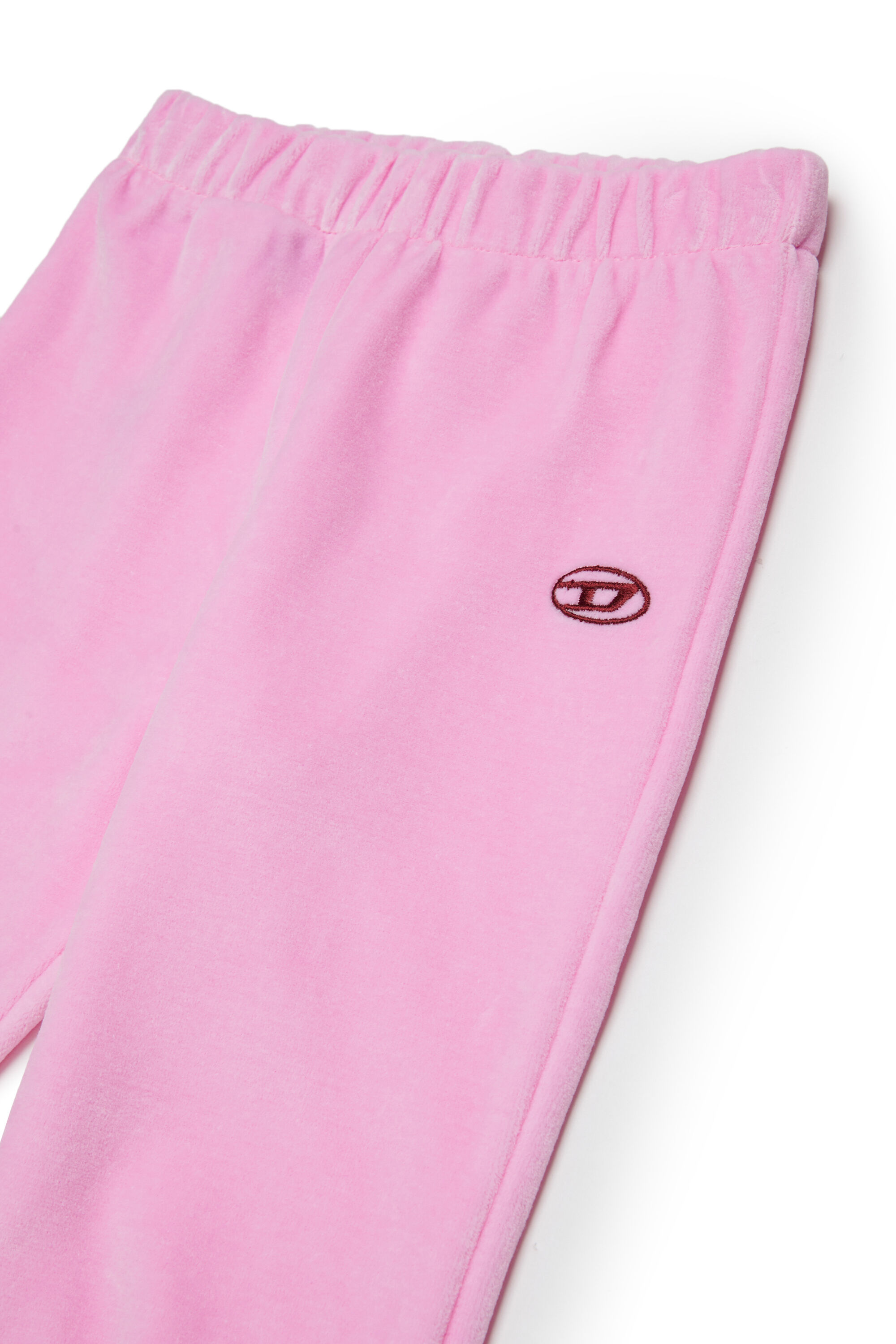 Diesel - PHENIB, Man's Velvet sweatpants with Oval D embroidery in Pink - 3