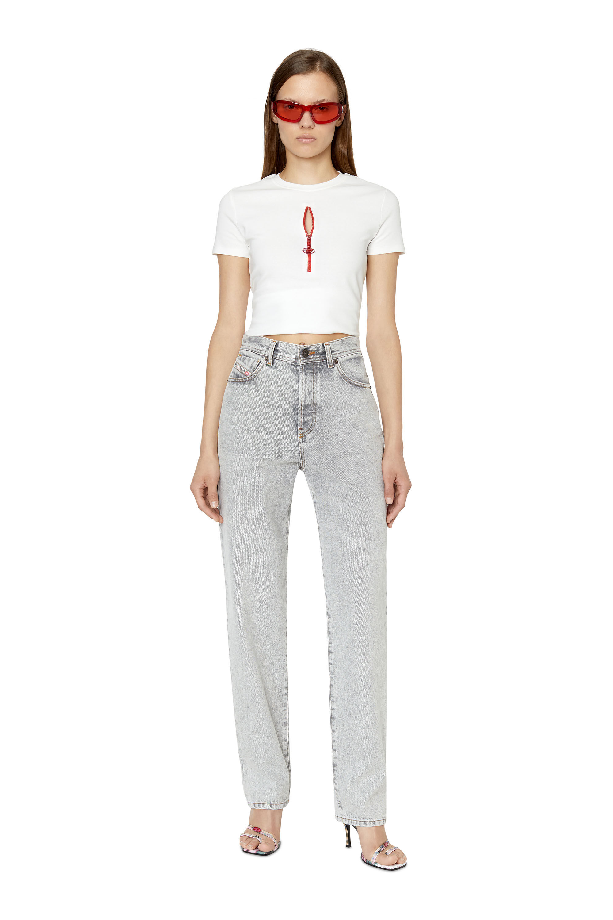 Diesel - 1956 D-Tulip 007F1 Straight Jeans, Light Grey - Image 1