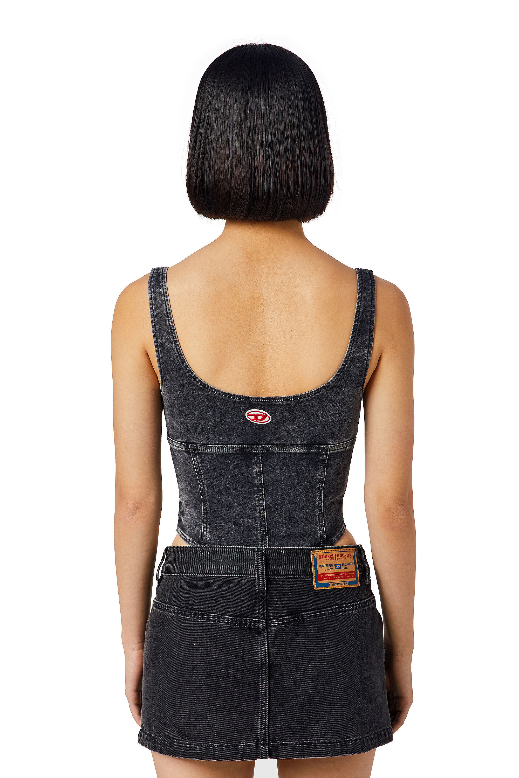 Diesel - D-GELLERT TRACK DENIM BODYSUIT, Black/Dark grey - Image 4