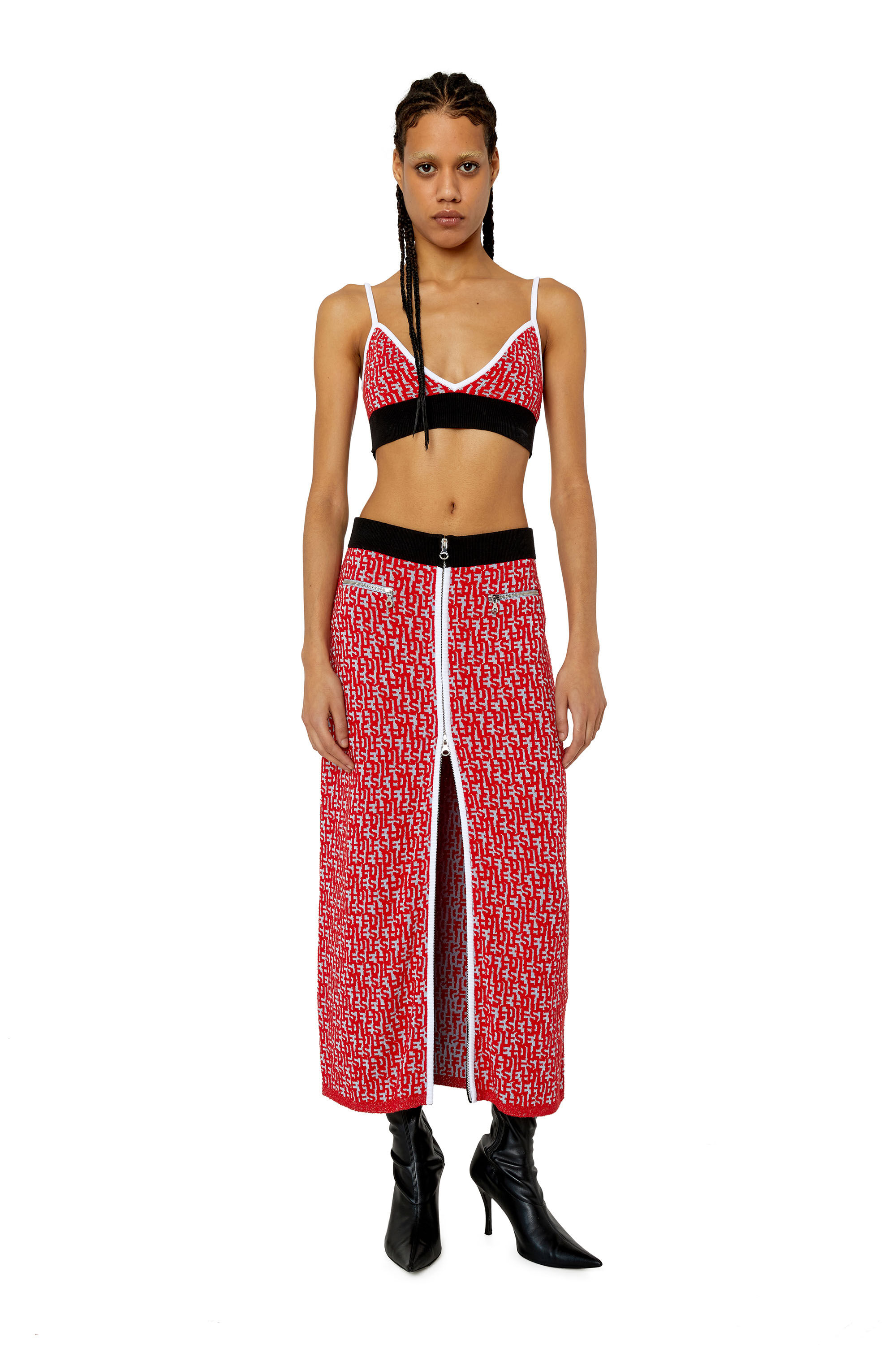 Diesel - M-ATHILDE-TOP, Black/Red - Image 1